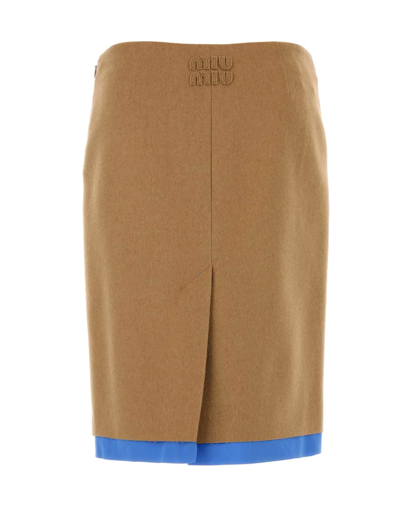Miu Miu Beige Camel Skirt - CAMMELLO