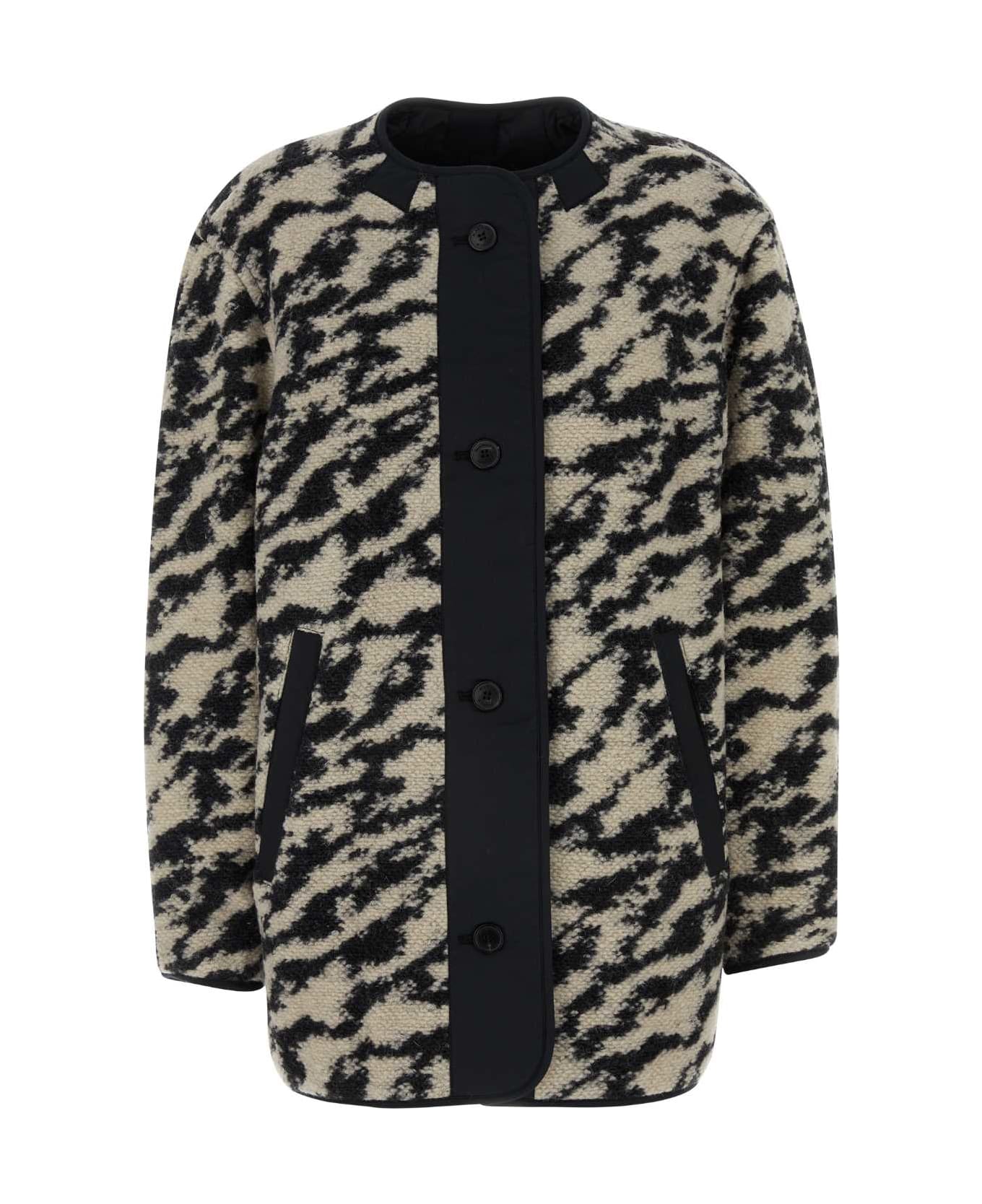 Marant Étoile Embroidered Wool Blend Fermelia Reversible Jacket - BLACKBEIGE