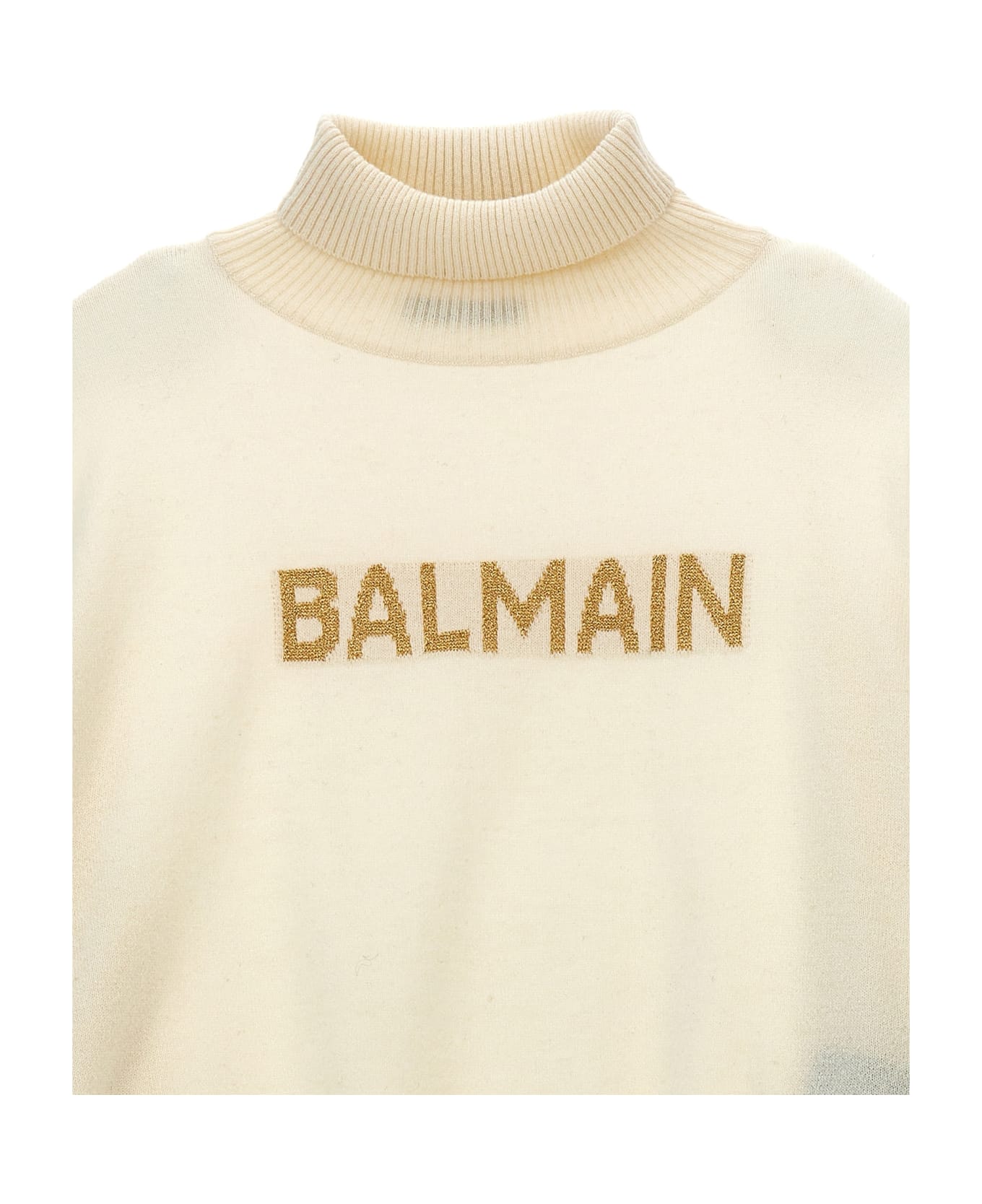 Balmain Glitter Logo Sweater - White
