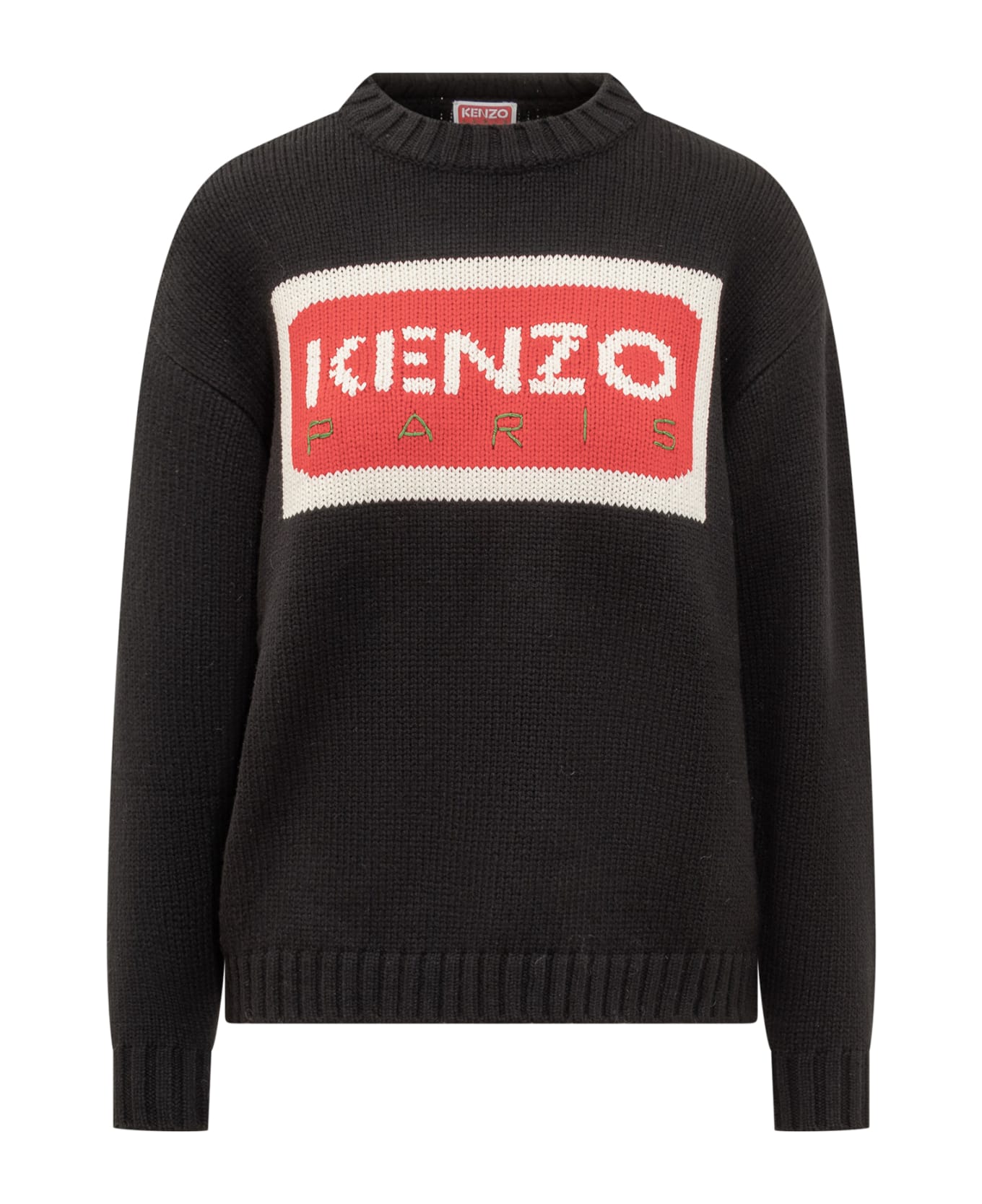 Kenzo Wool Blend Sweater With Logo - Black