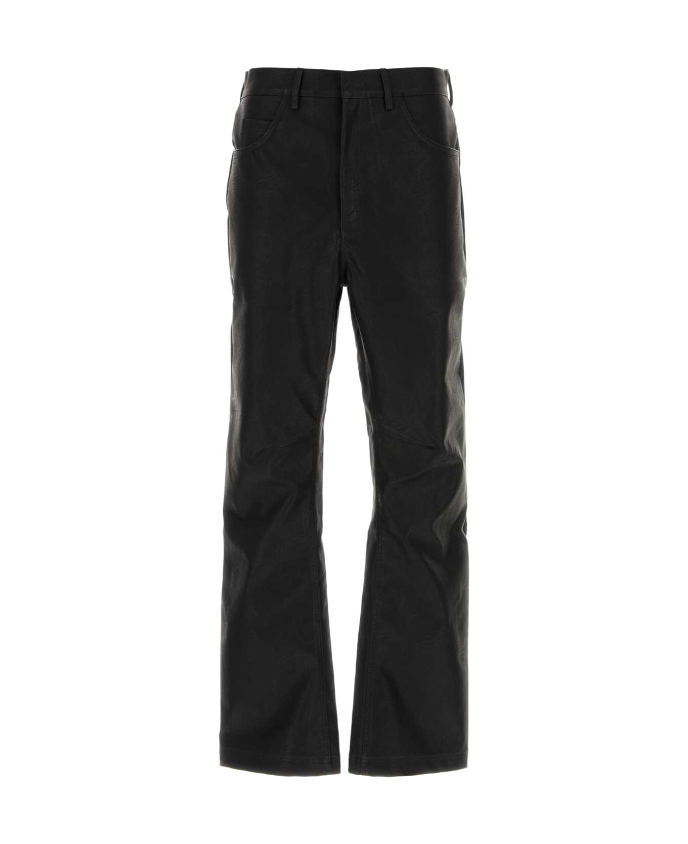 Entire Studios Black Synthetic Leather Pant - BLACK