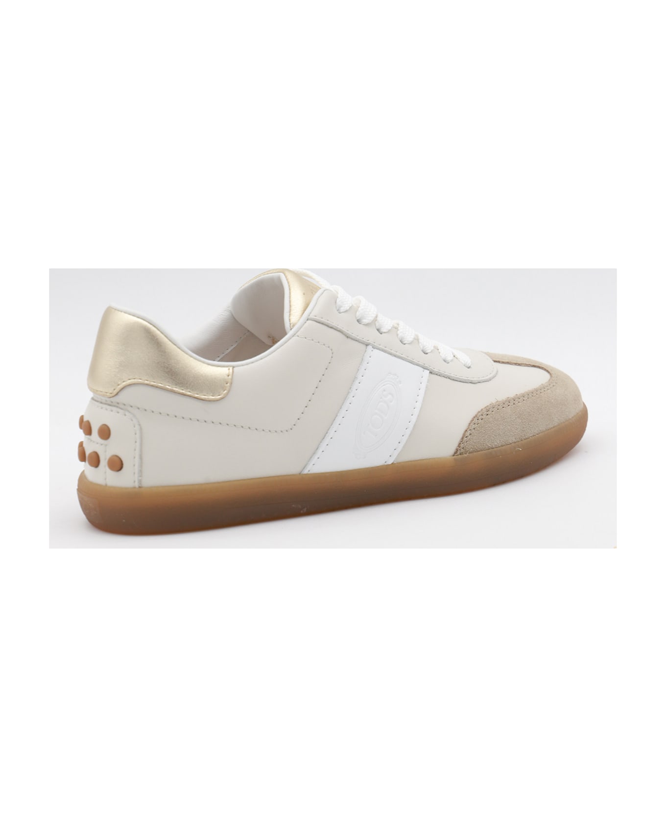 Tod's White And Beige Sneakers - Beige
