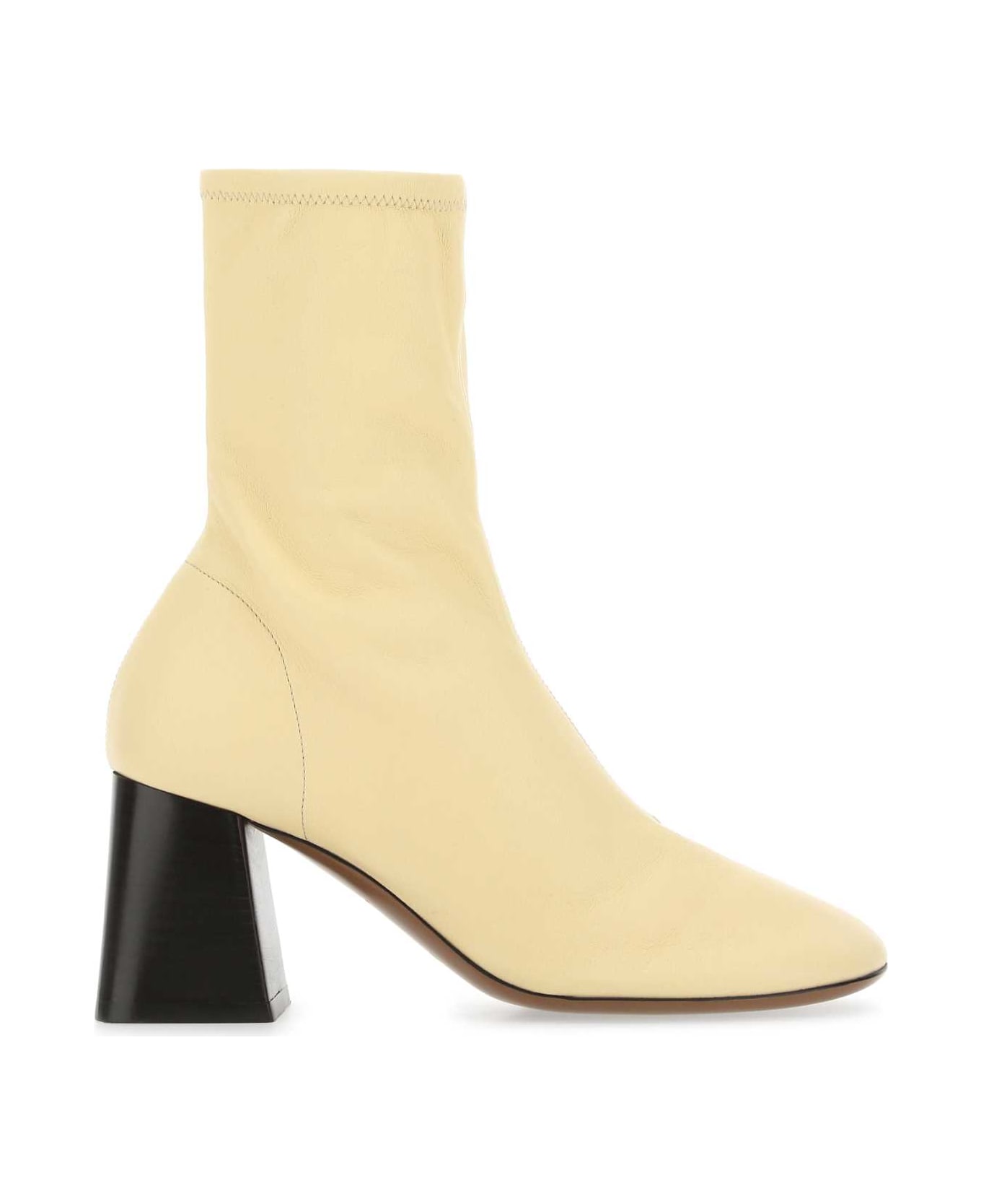 Neous Cream Leather Lepus Ankle Boots - ALABASTER ブーツ