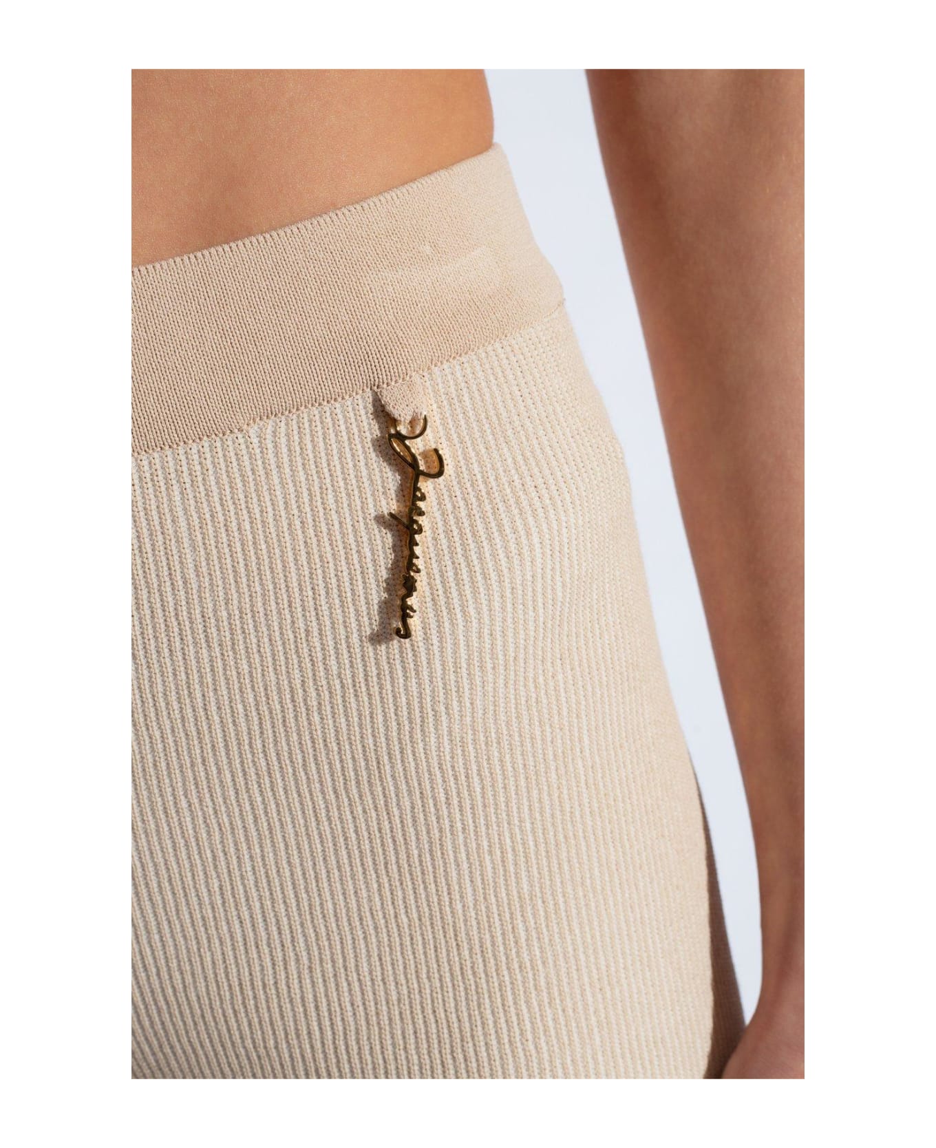 Jacquemus Charm Logo Knit Shorts - Beige ショートパンツ