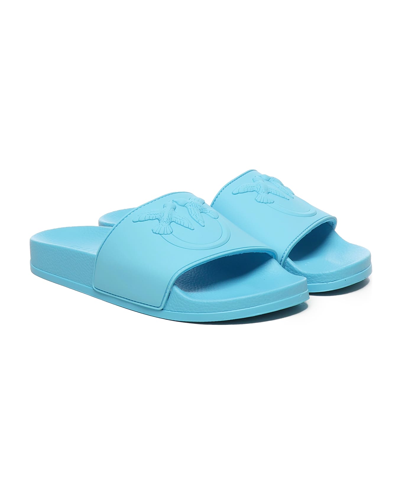 Pinko Rubber Slide With Logo - Blue