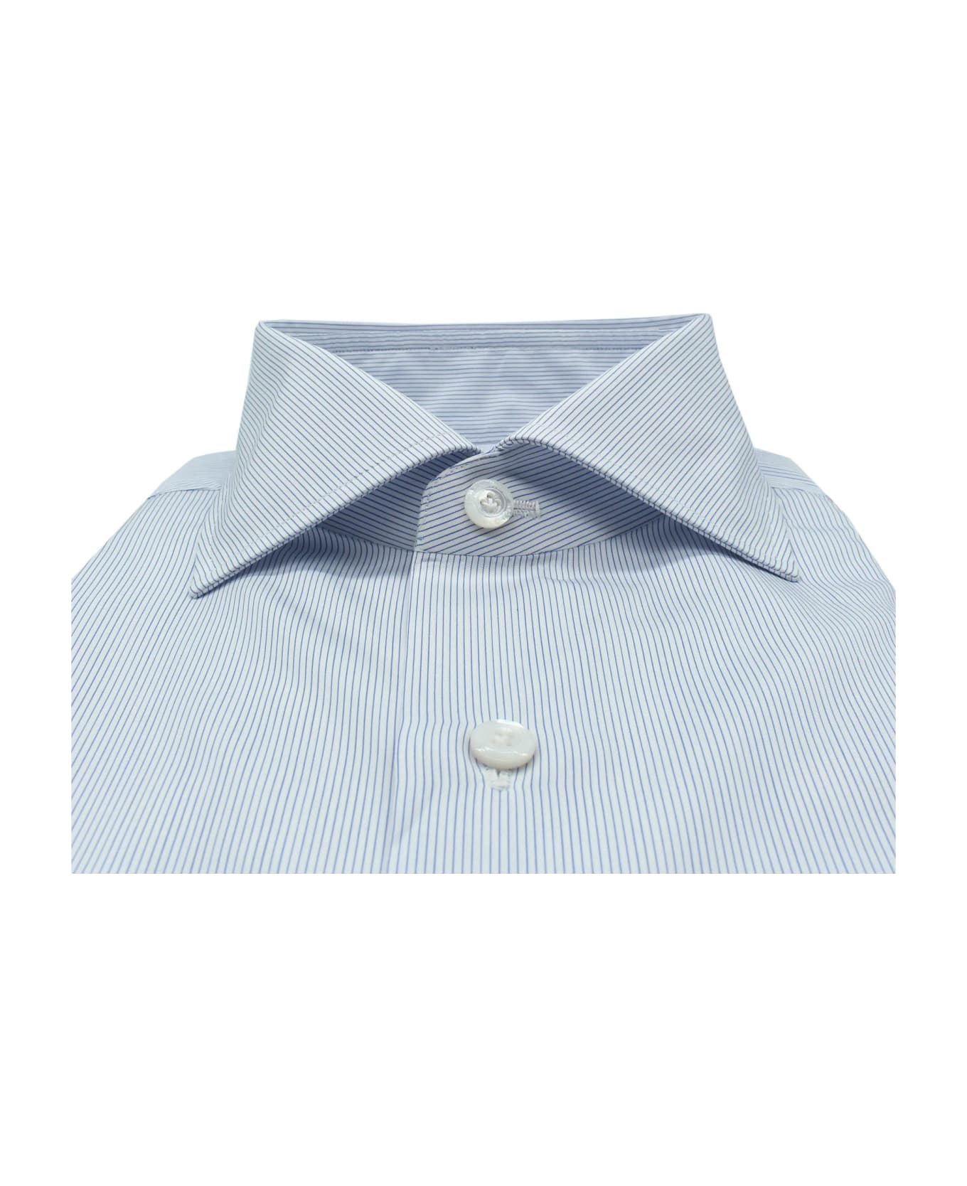 Finamore White And Blue Striped Shirt - Rigato シャツ