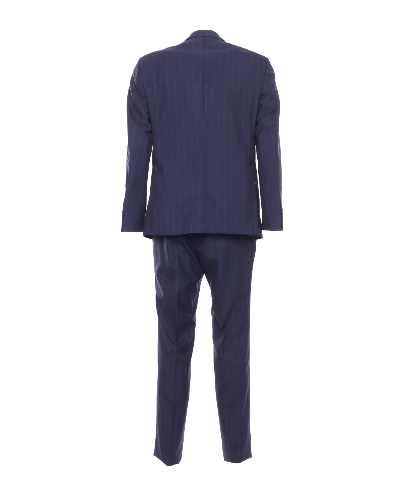 Luigi Bianchi Mantova Blue Pinstripe Suit - BLUE ボトムス
