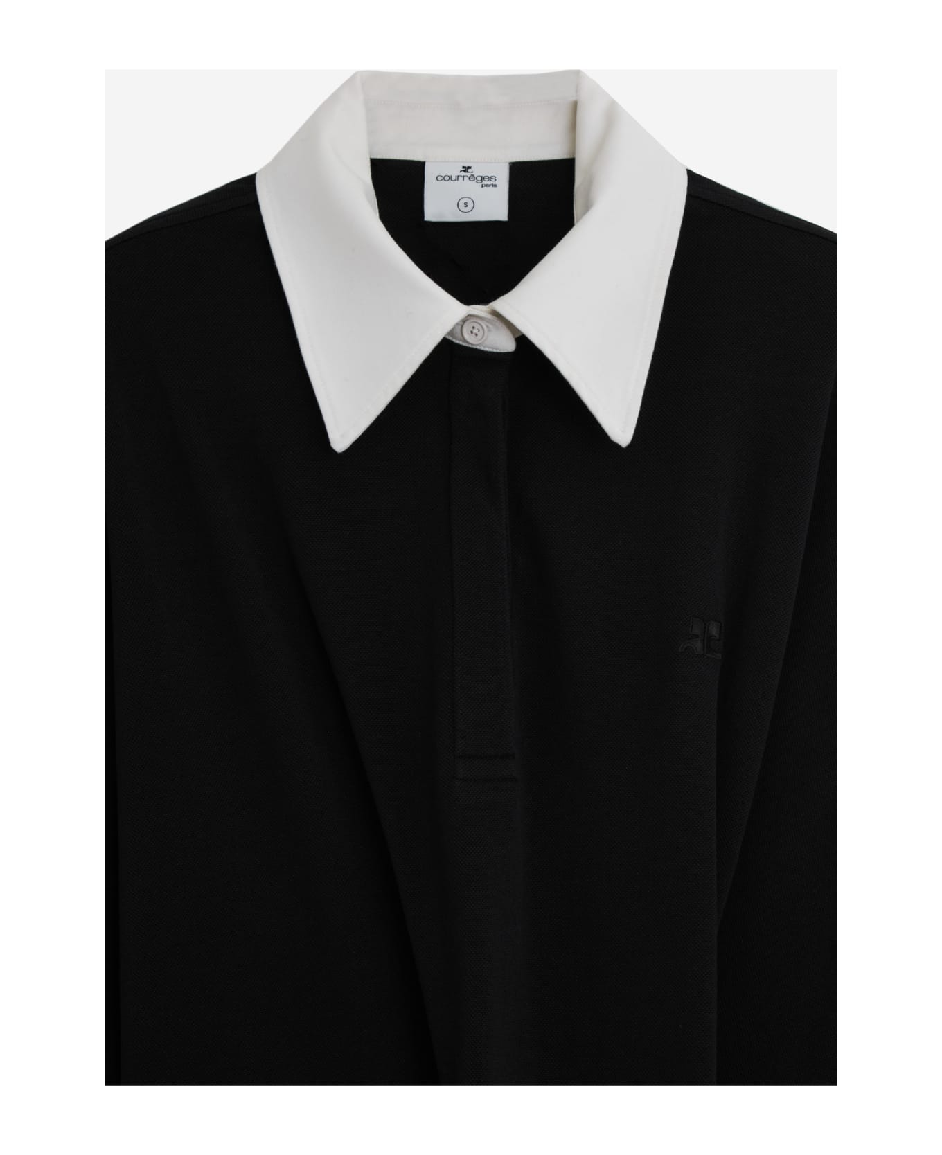 Courrèges Twist Cotton Polo Dress - black