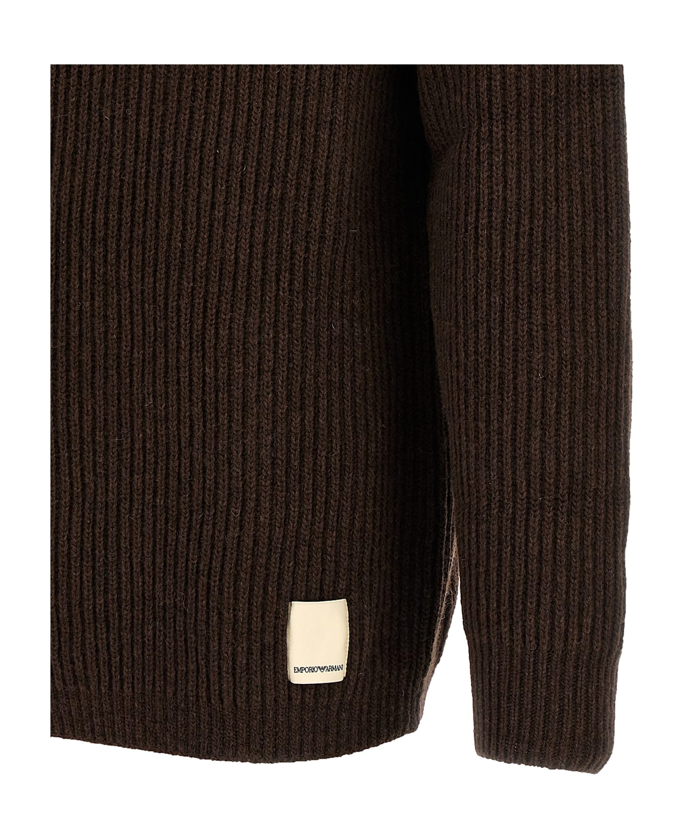 Emporio Armani Ribbed Sweater - Brown