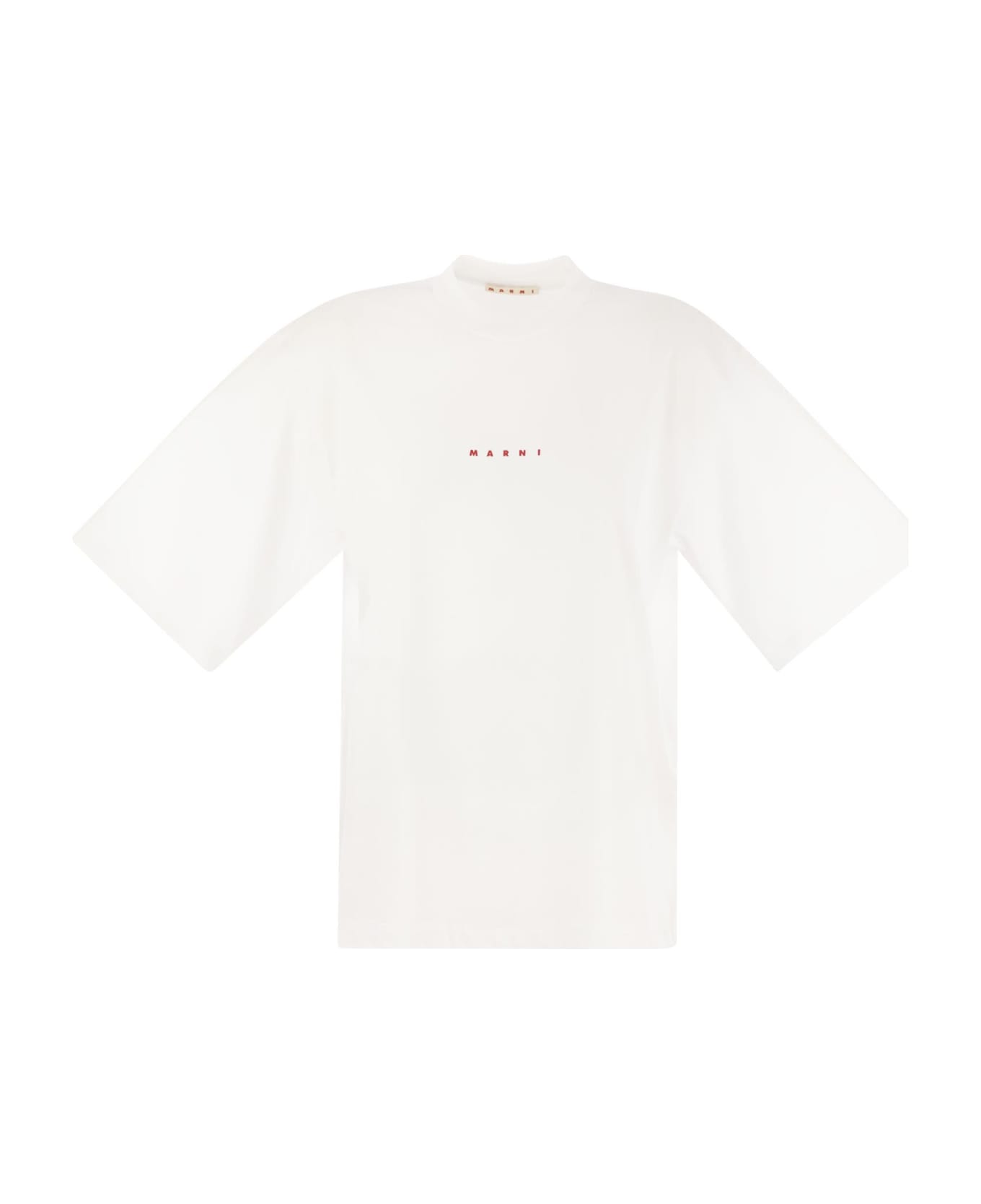 Marni Cotton T-shirt With Logo - White Tシャツ
