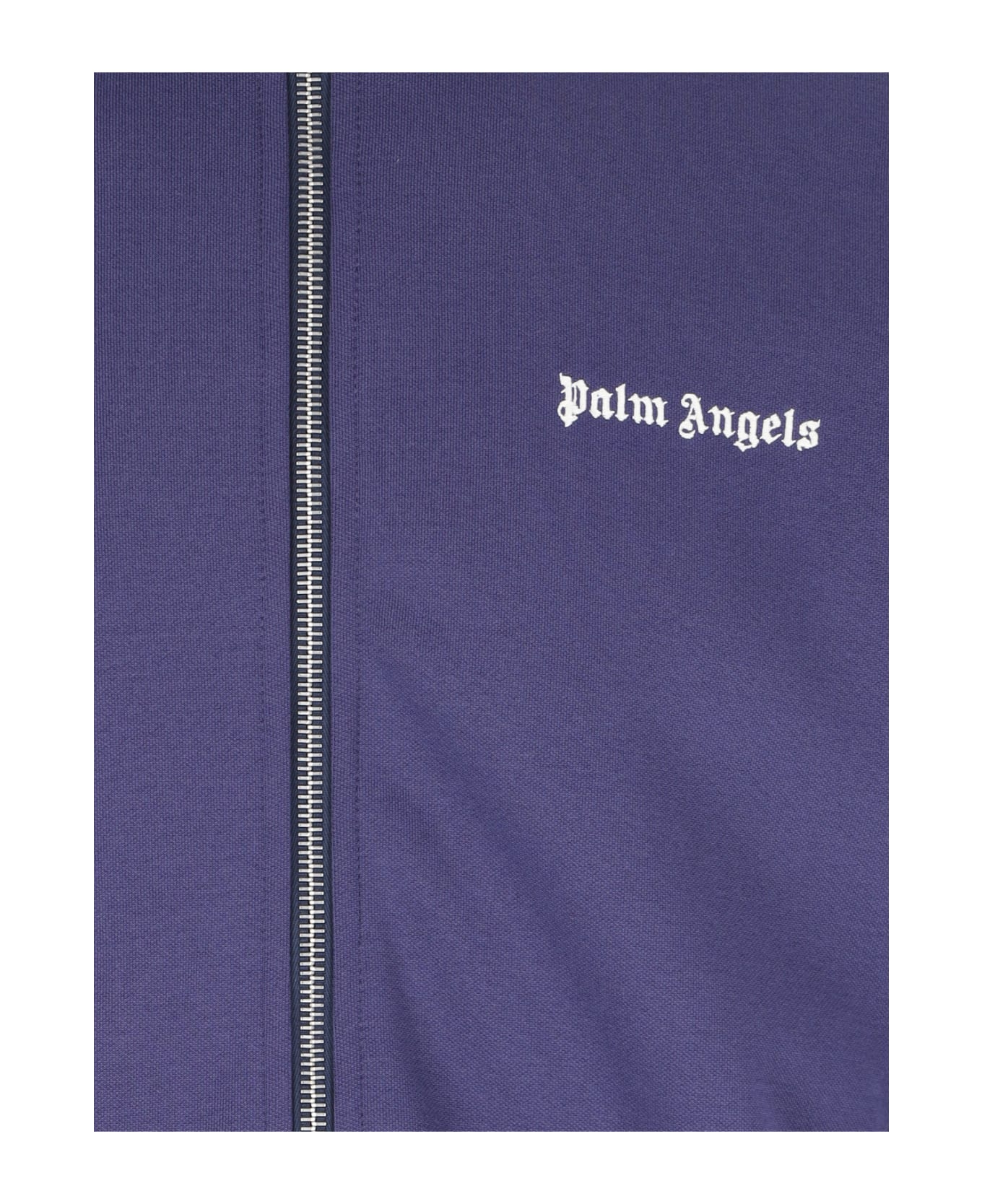 Palm Angels Logo Zip Sweatshirt - Blue