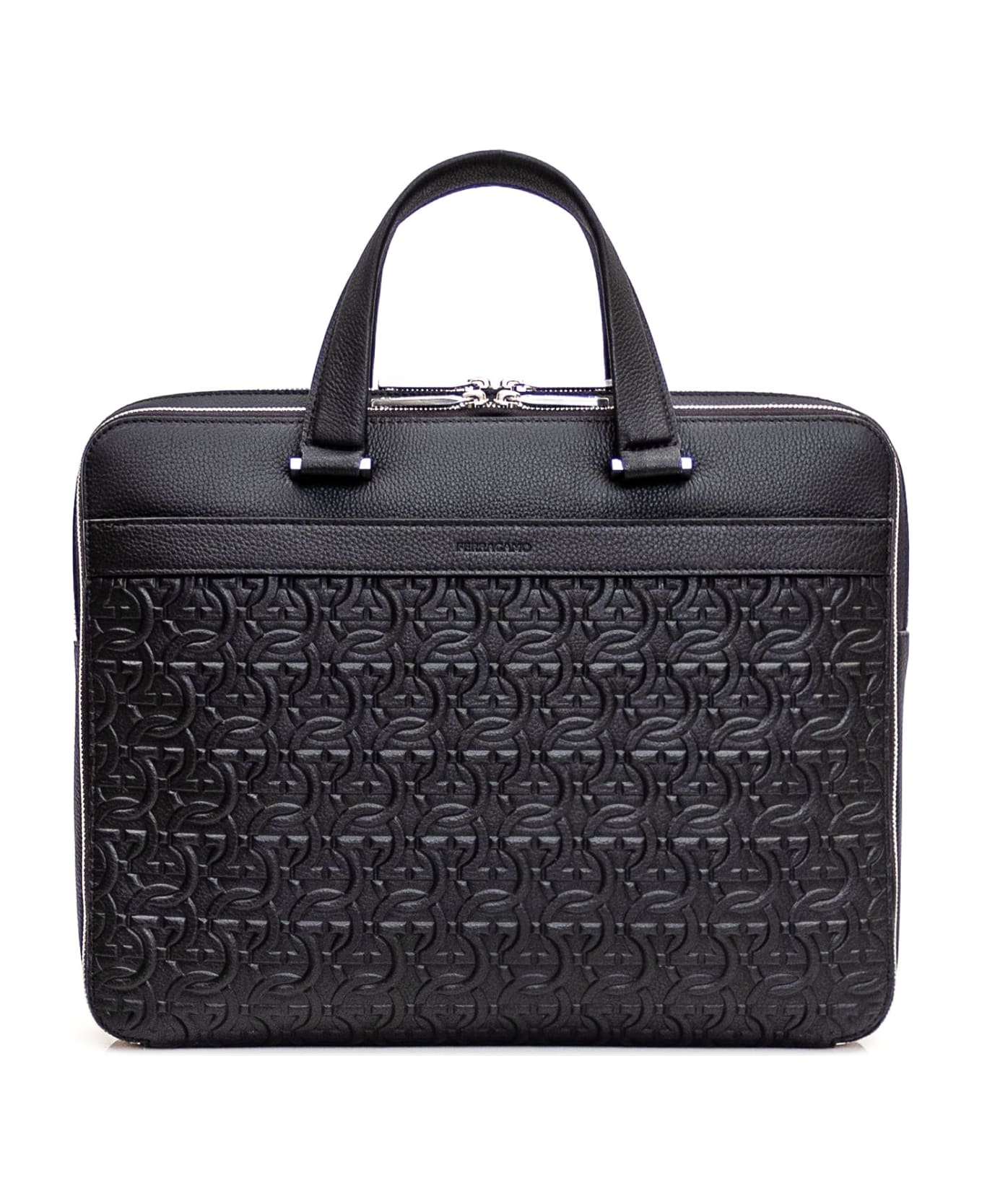 Ferragamo Business Bag With Embossing Material - NERO トラベルバッグ