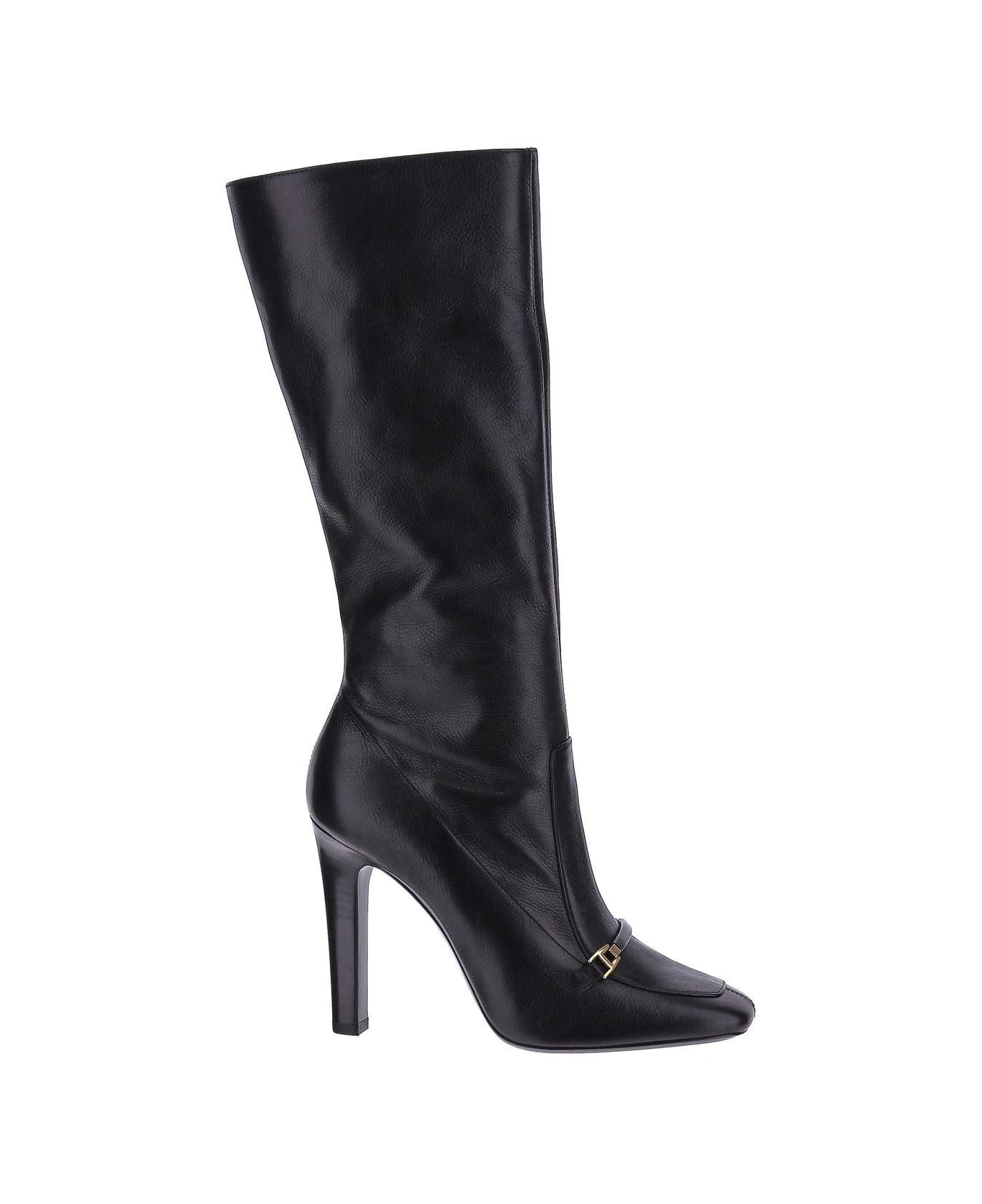 Saint Laurent Camden Boots In Shiny Grained Leather - BLACK