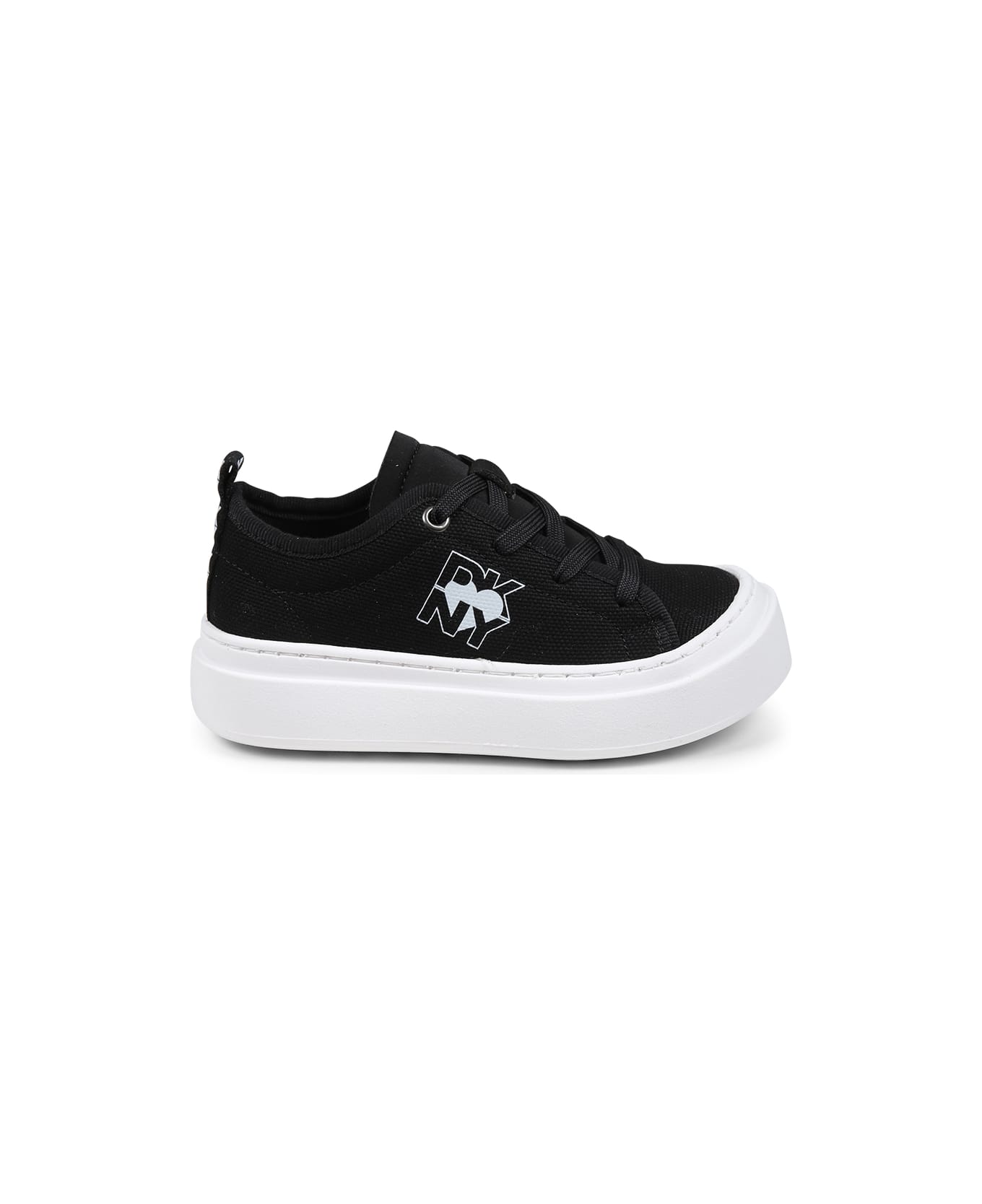 DKNY Black Sneakers For Girl With Logo - Black