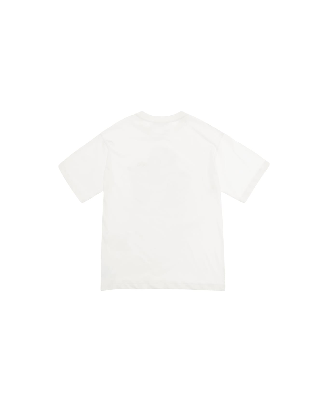 Emporio Armani White Crewneck T-shirt Armani X Smurfs In Cotton Boy - White