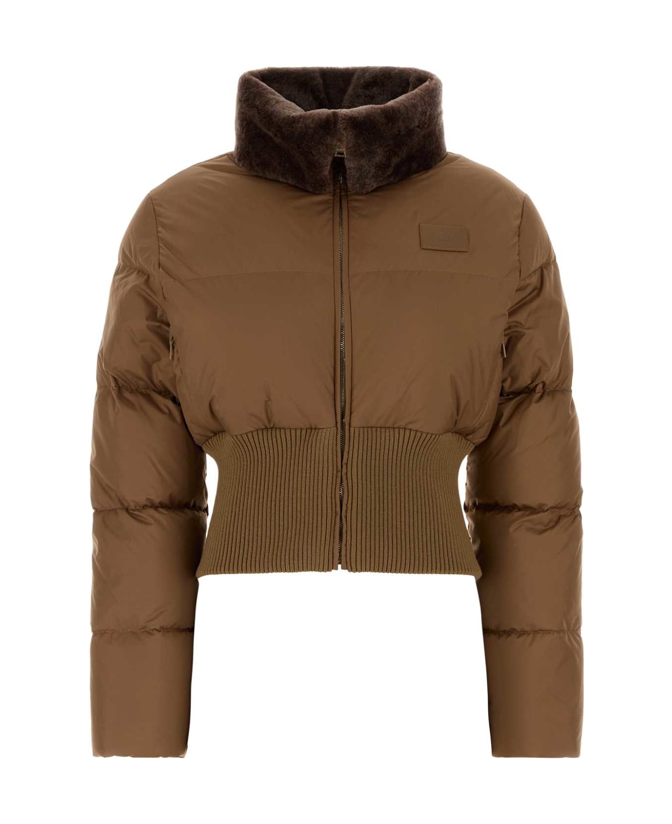 Fendi Camel Polyester Down Jacket - CAMEL-25