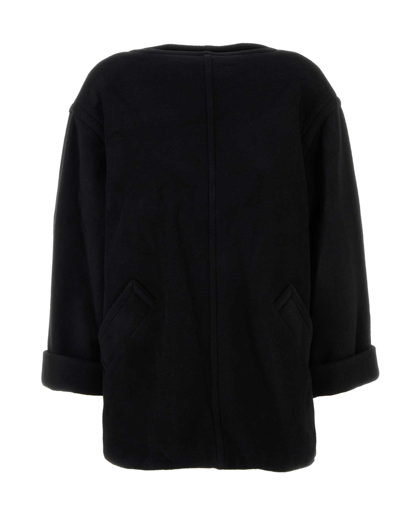 MM6 Maison Margiela Black Wool Blend Oversize Sweater - BLACK