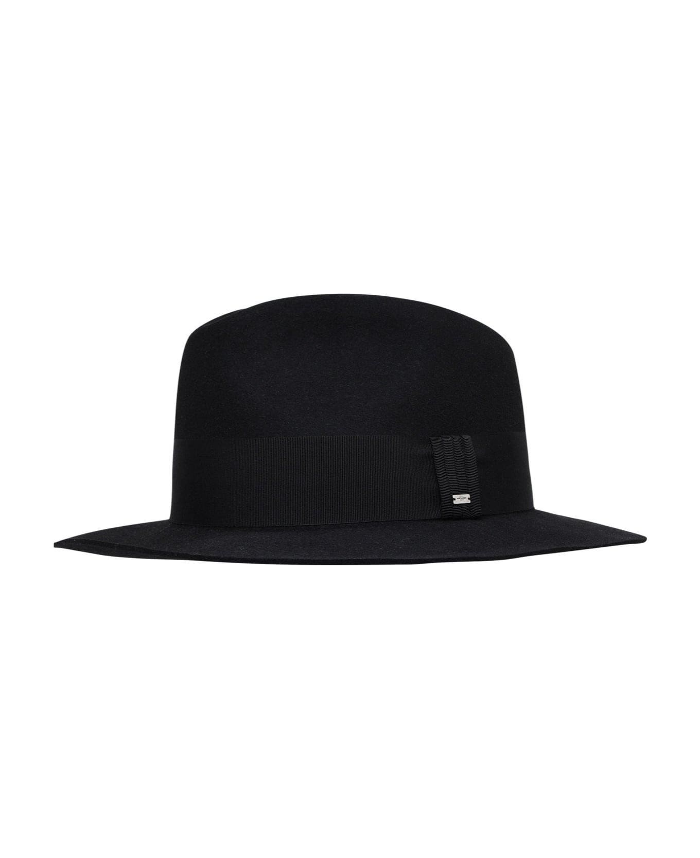 Saint Laurent Logo Plaaque Fedora Hat