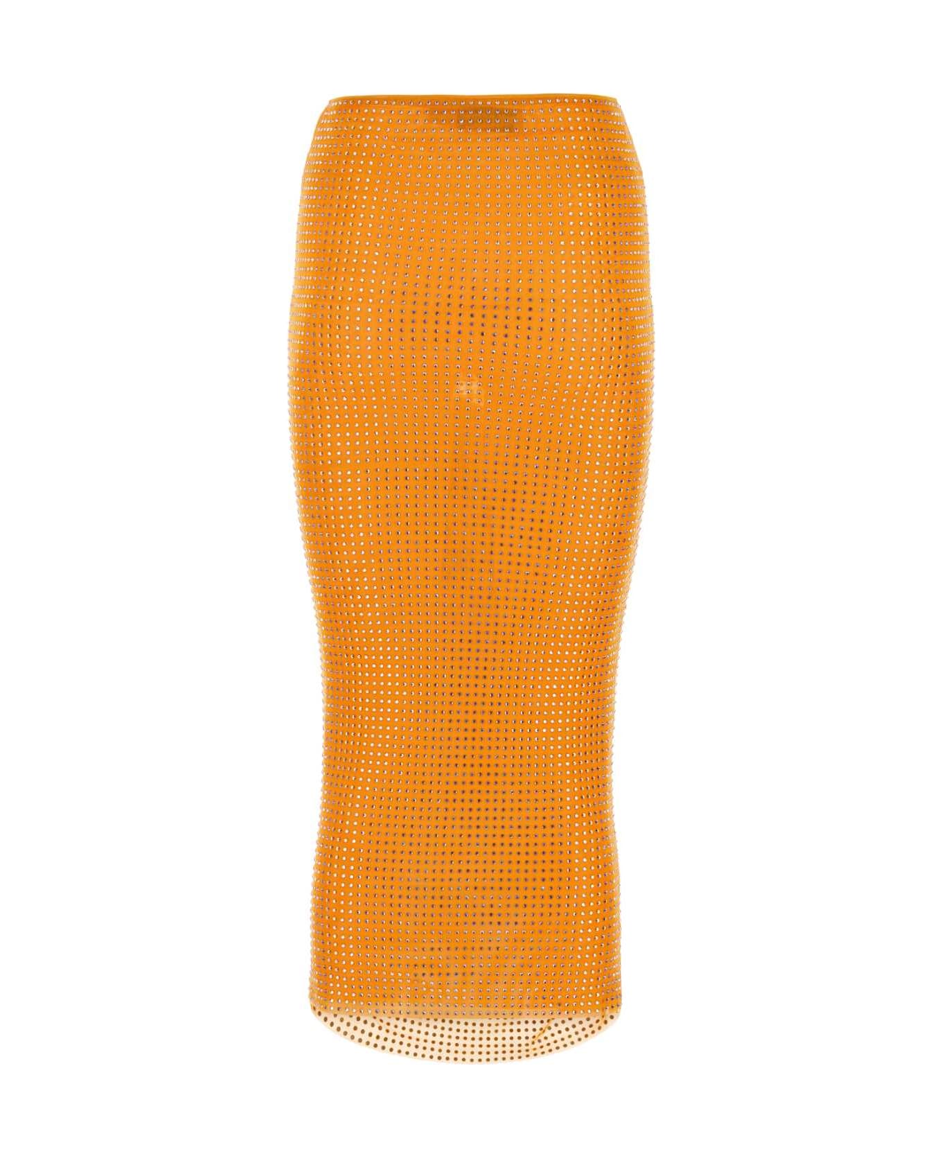 self-portrait Orange Tulle Skirt - ORANGE