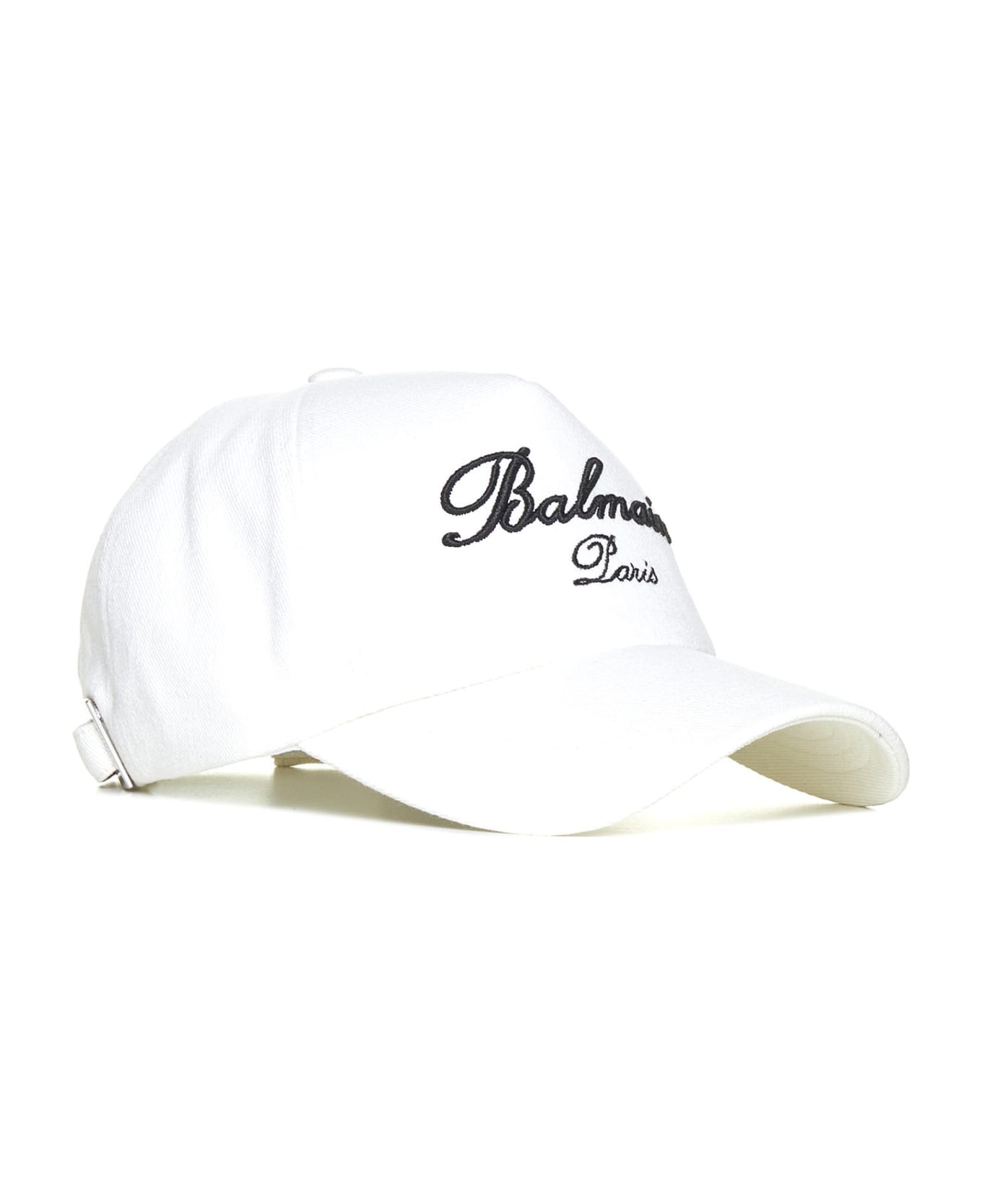 Balmain Signature Cotton Cap - Gfe Ivoire Noir 帽子