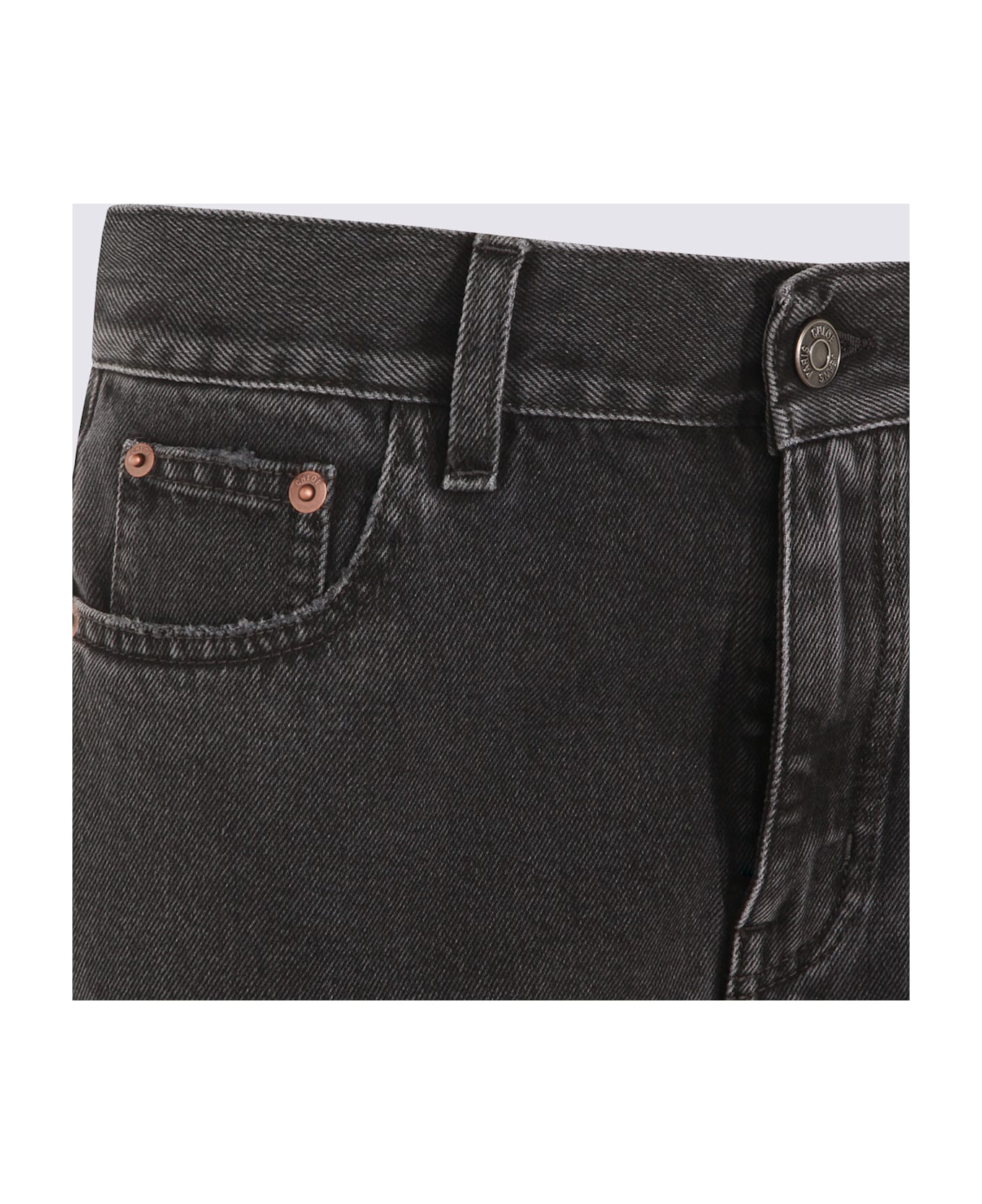 Chloé Black Cotton Jeans - ASPHALT BLACK