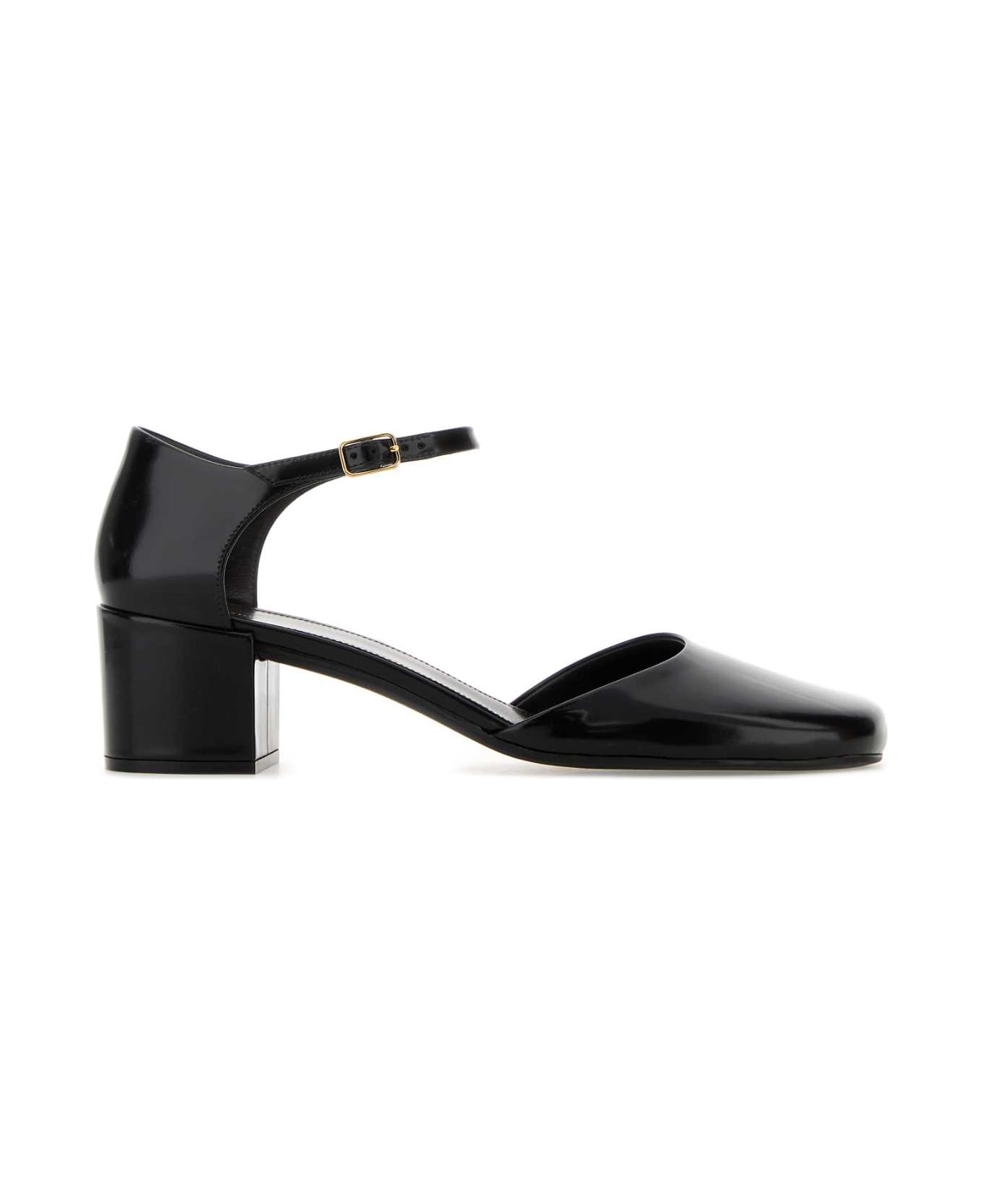 The Row Black Leather Penelope Pumps - Black