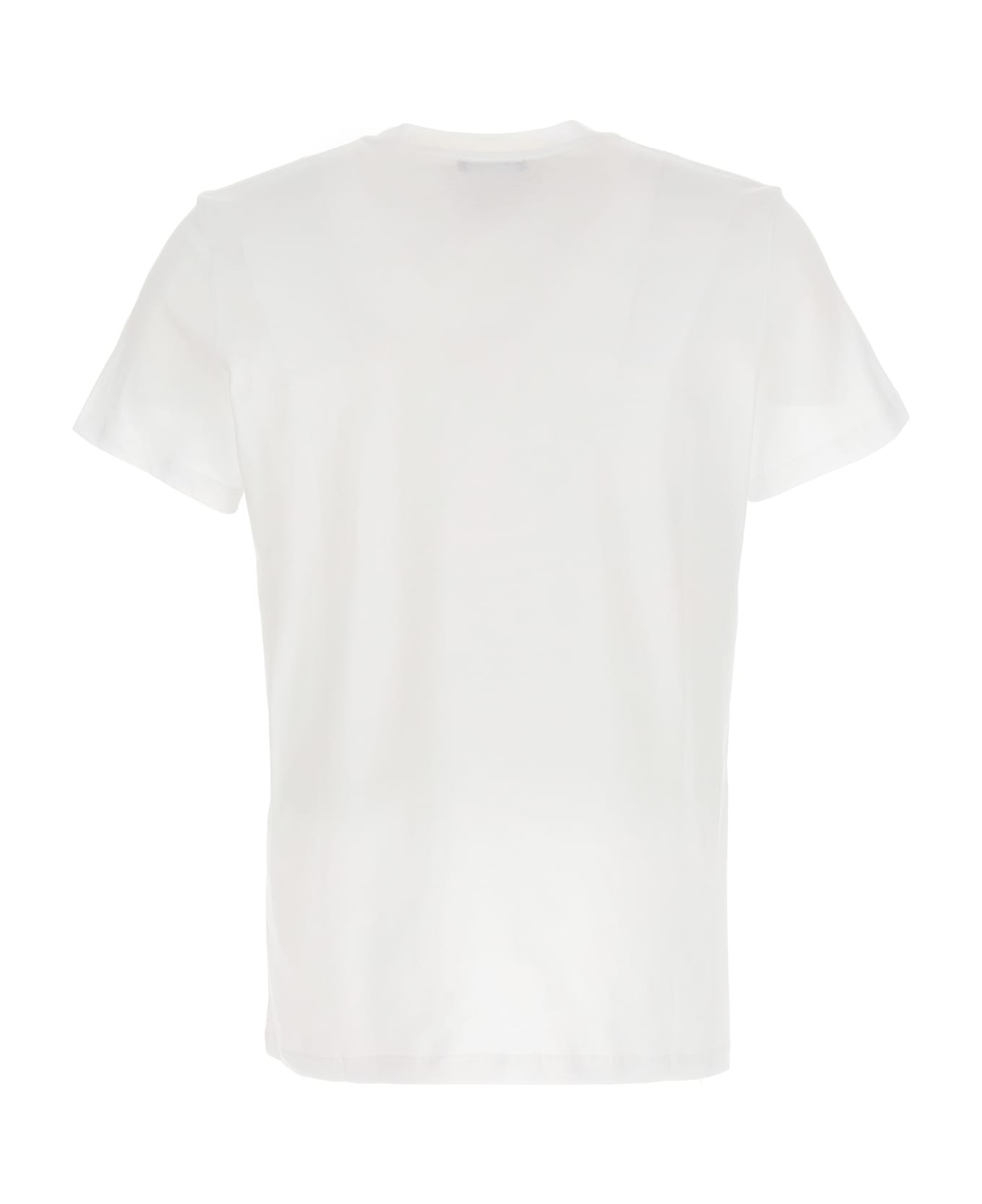 Balmain Flocked Logo T-shirt - Gab Blanc Noir