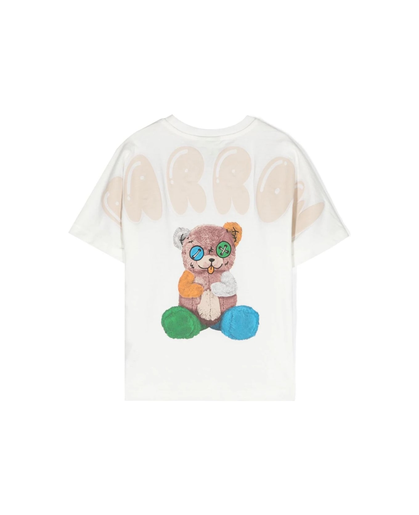 Barrow White T-shirt With Barrow Teddy Print - Off white Tシャツ＆ポロシャツ