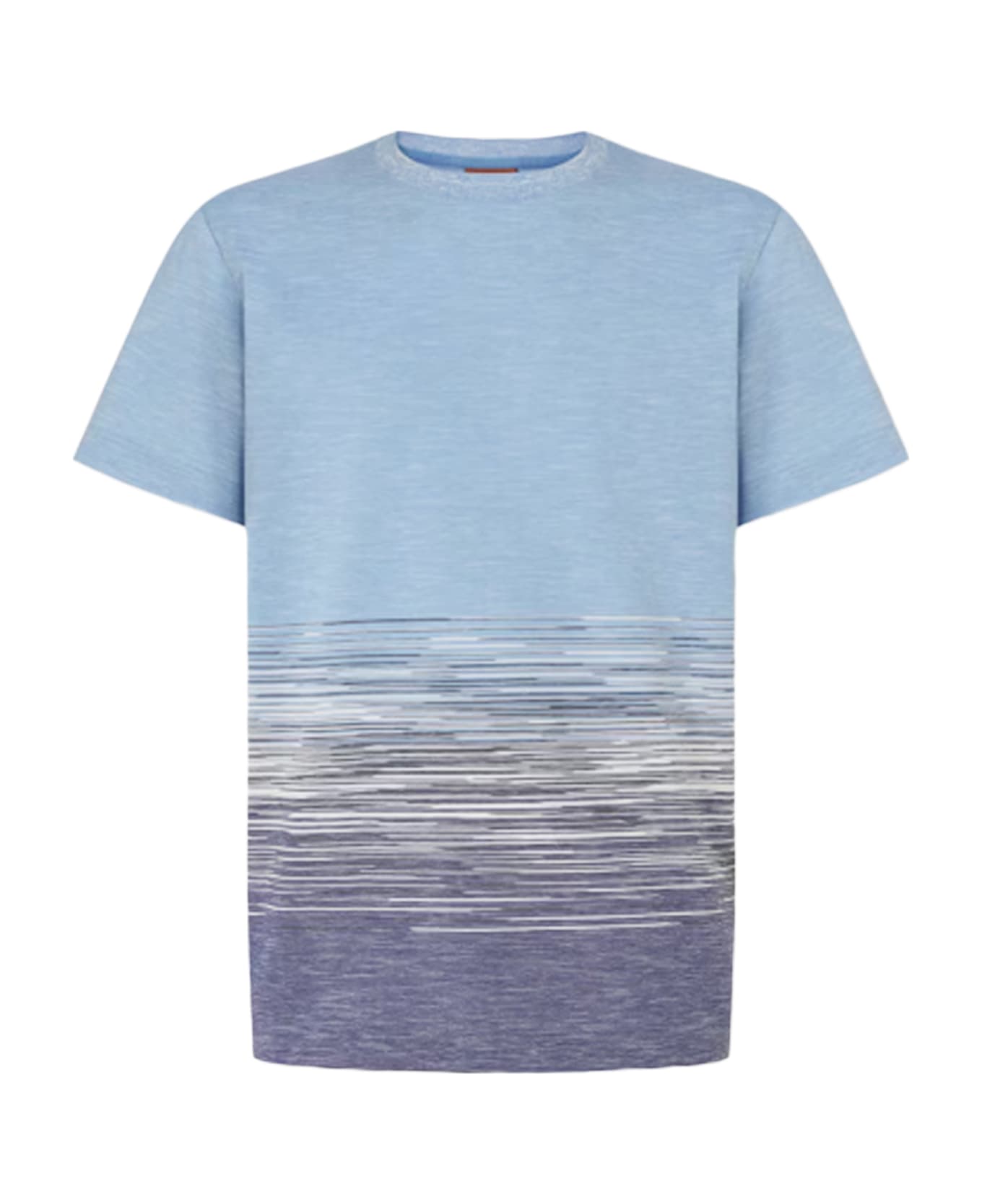 Missoni Flamed Cotton And Linen T-shirt - Blue