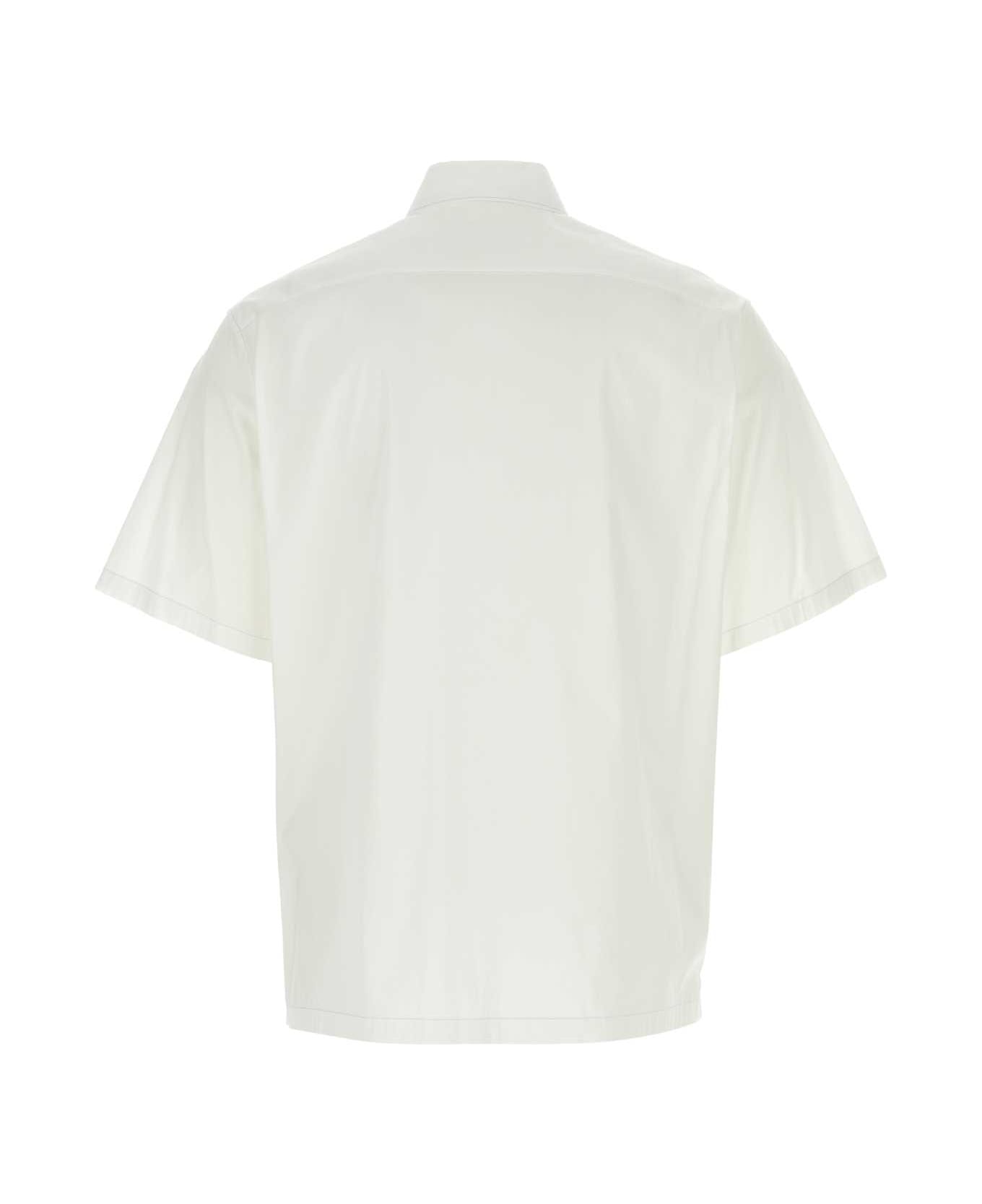 Prada White Stretch Poplin Shirt - BIANCO
