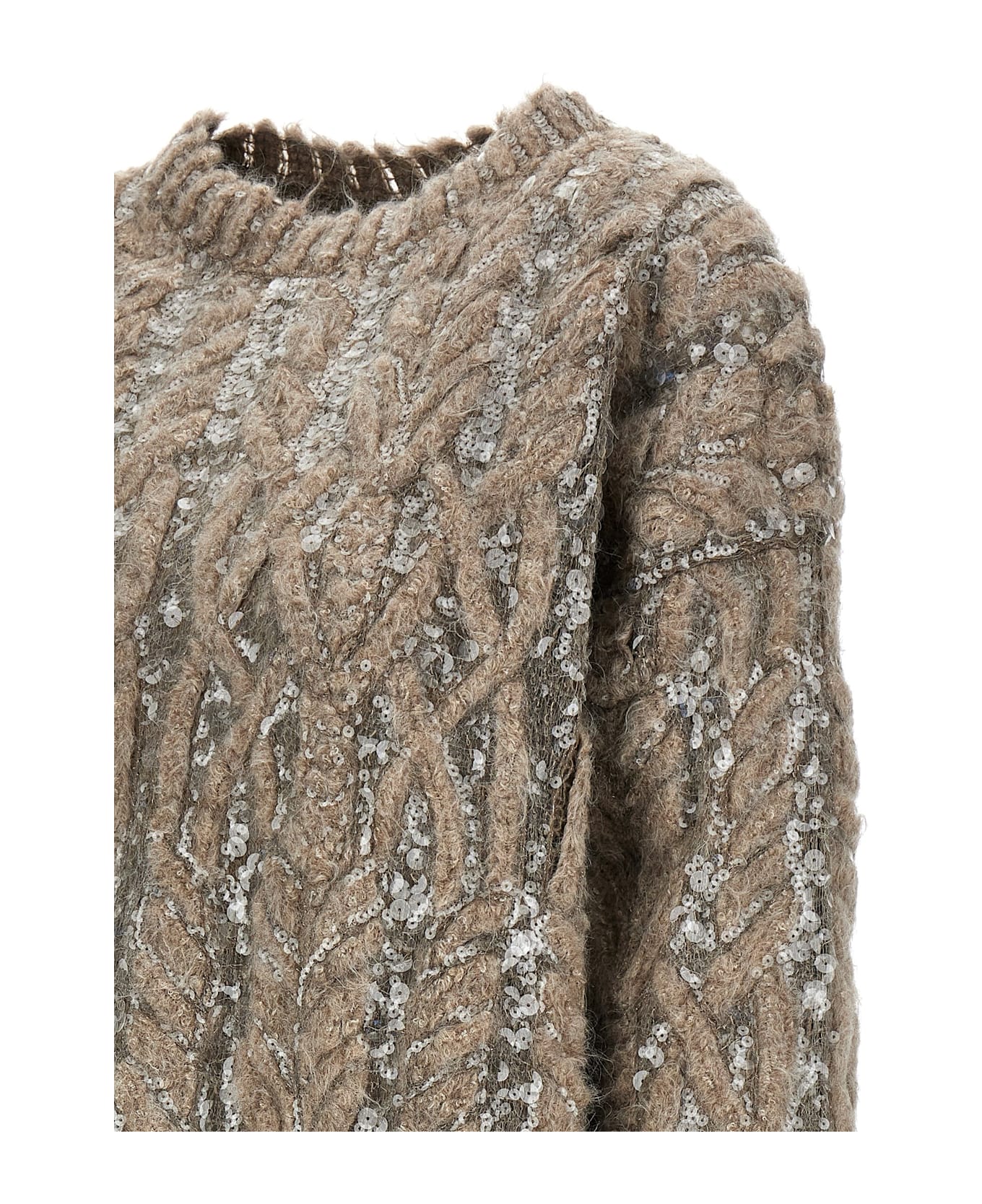 Brunello Cucinelli Sequin Sweater - Beige ニットウェア