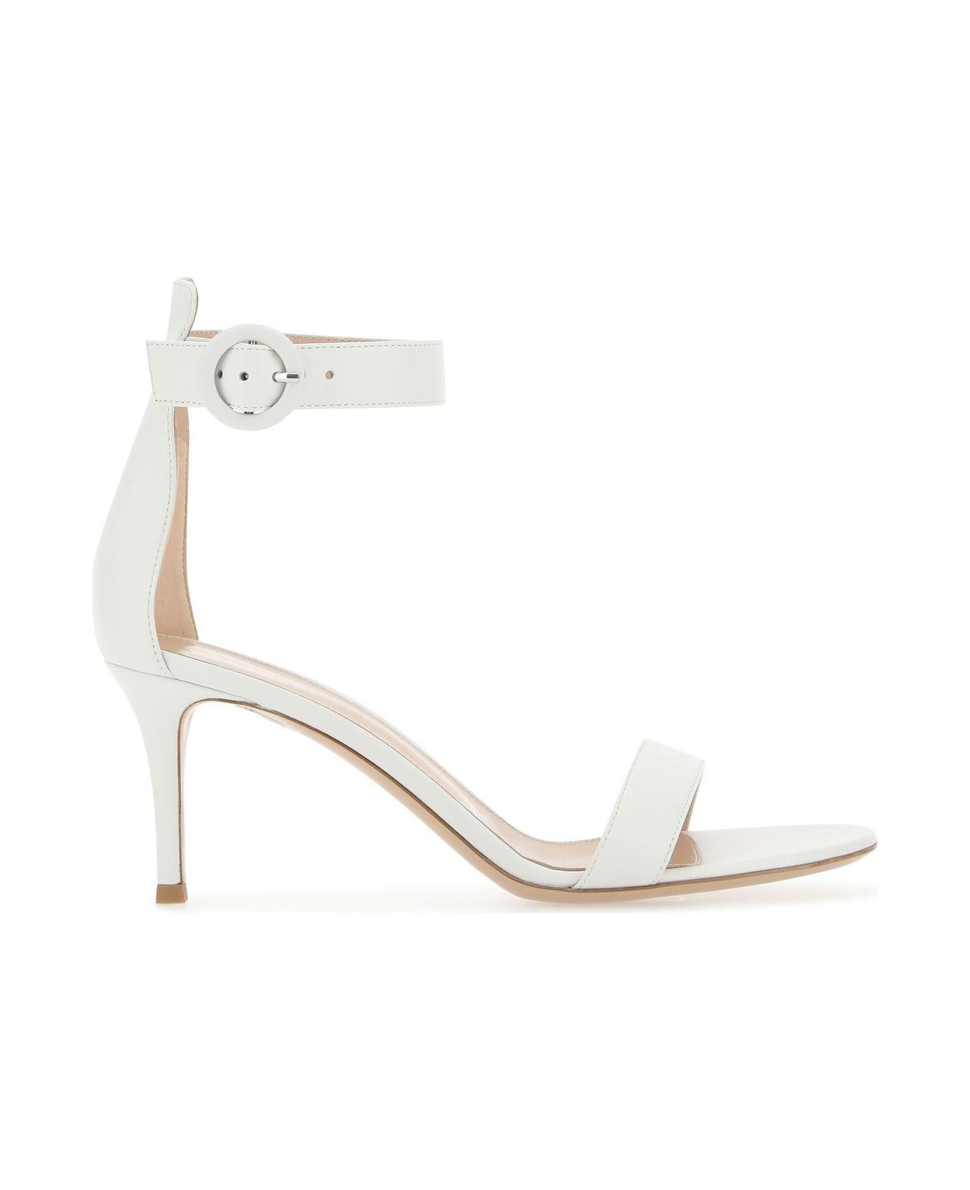 Gianvito Rossi White Leather Portofino 70 Sandals - White