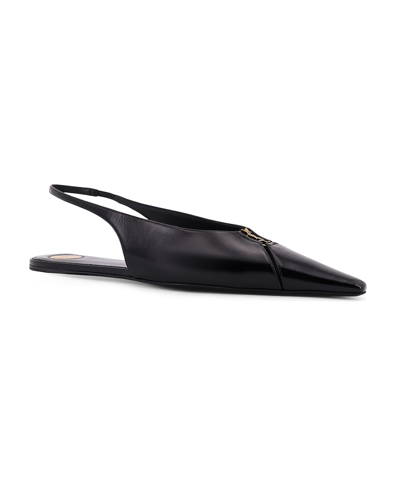 Saint Laurent Babylone 00 Bal Leather Slingback Ballerinas - Black