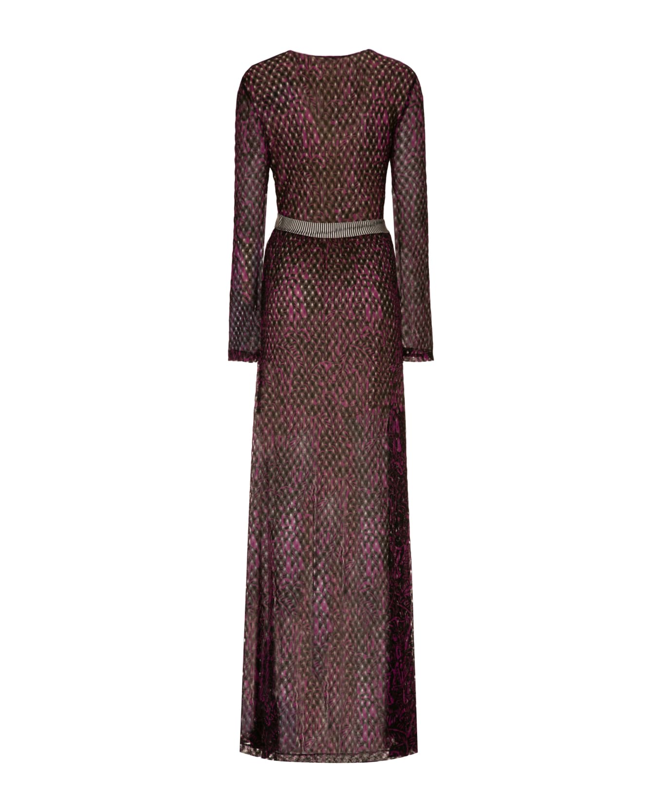 M Missoni Knitted Long Dress - purple ワンピース＆ドレス