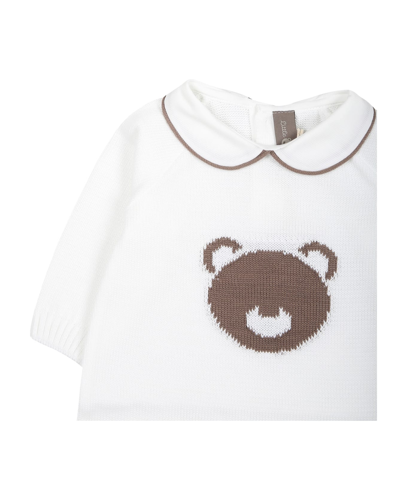 Little Bear White Babygrown For Baby Kids - White
