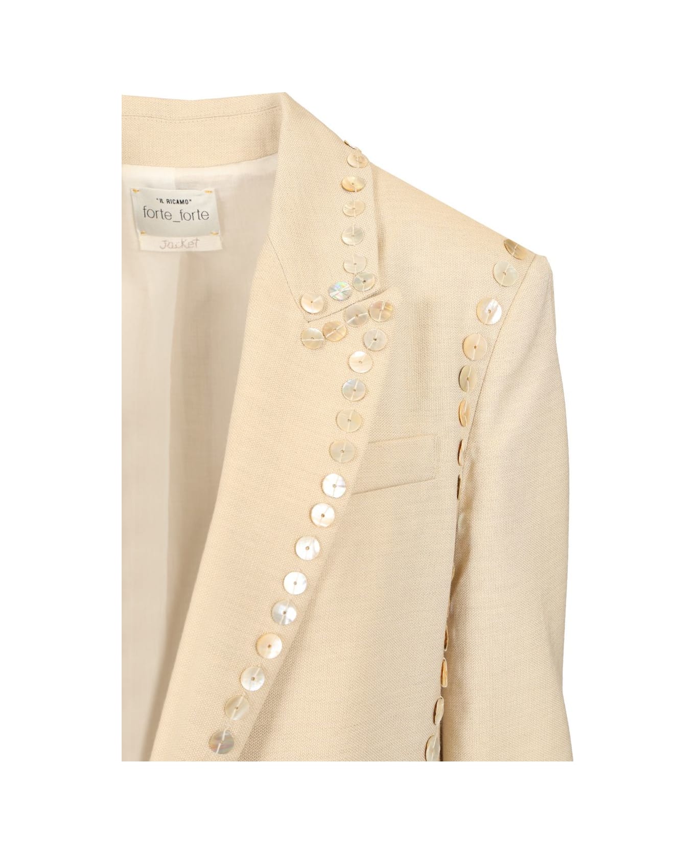 Forte_Forte Embroidered Sand Blazer - Dune