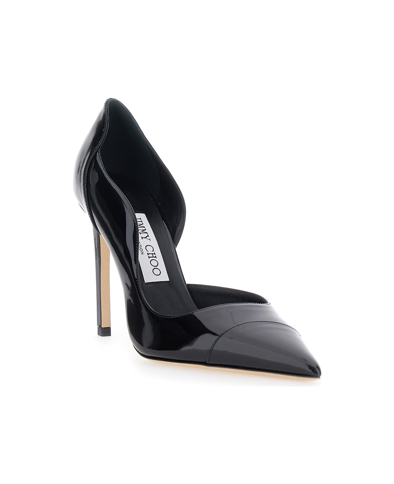 Jimmy Choo 'brigitte' Black Pumps With Thin Heel In Shiny Leather Woman - Black