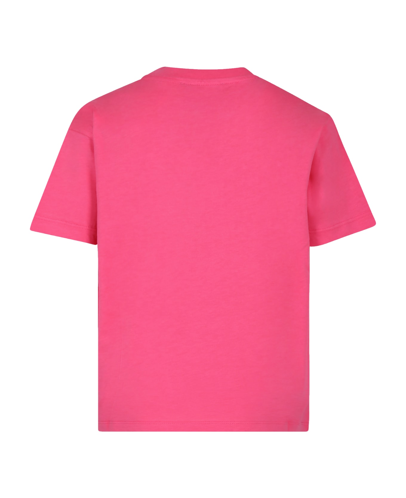 MSGM Pink T-shirt For Girl With Logo - Fuchsia Tシャツ＆ポロシャツ