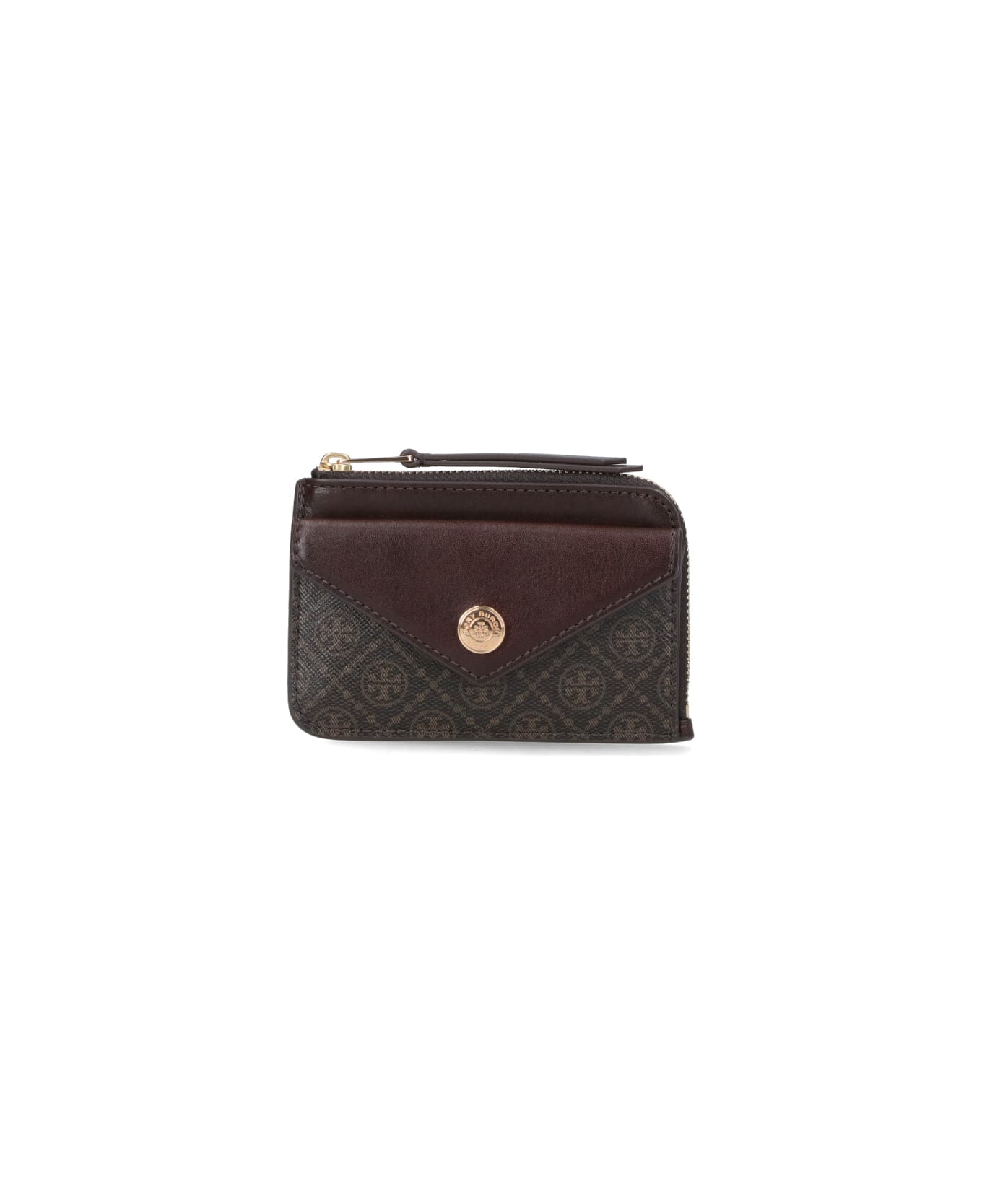 Tory Burch "t Monogram" Card Holder - Brown