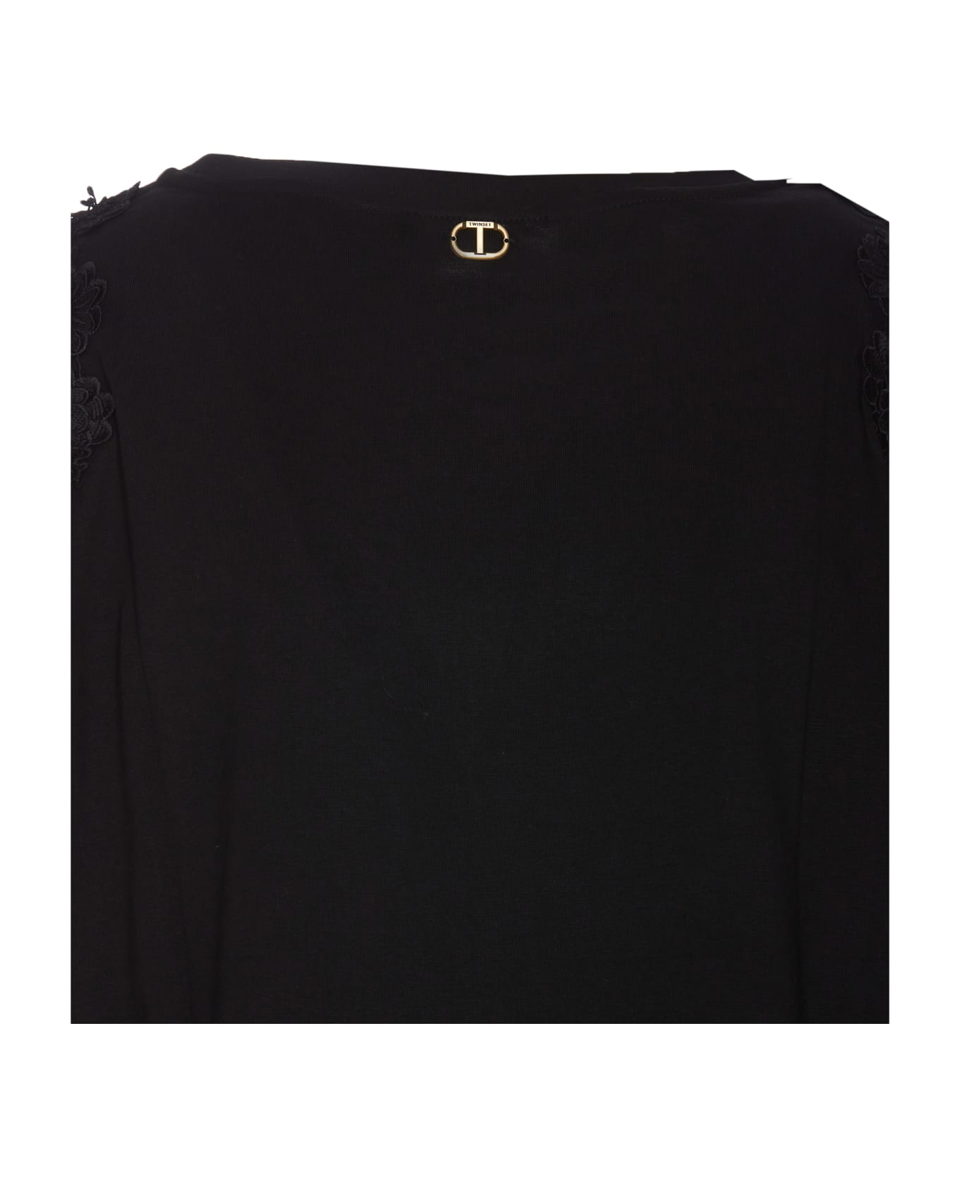 TwinSet T-shirt With Lace Details - Black