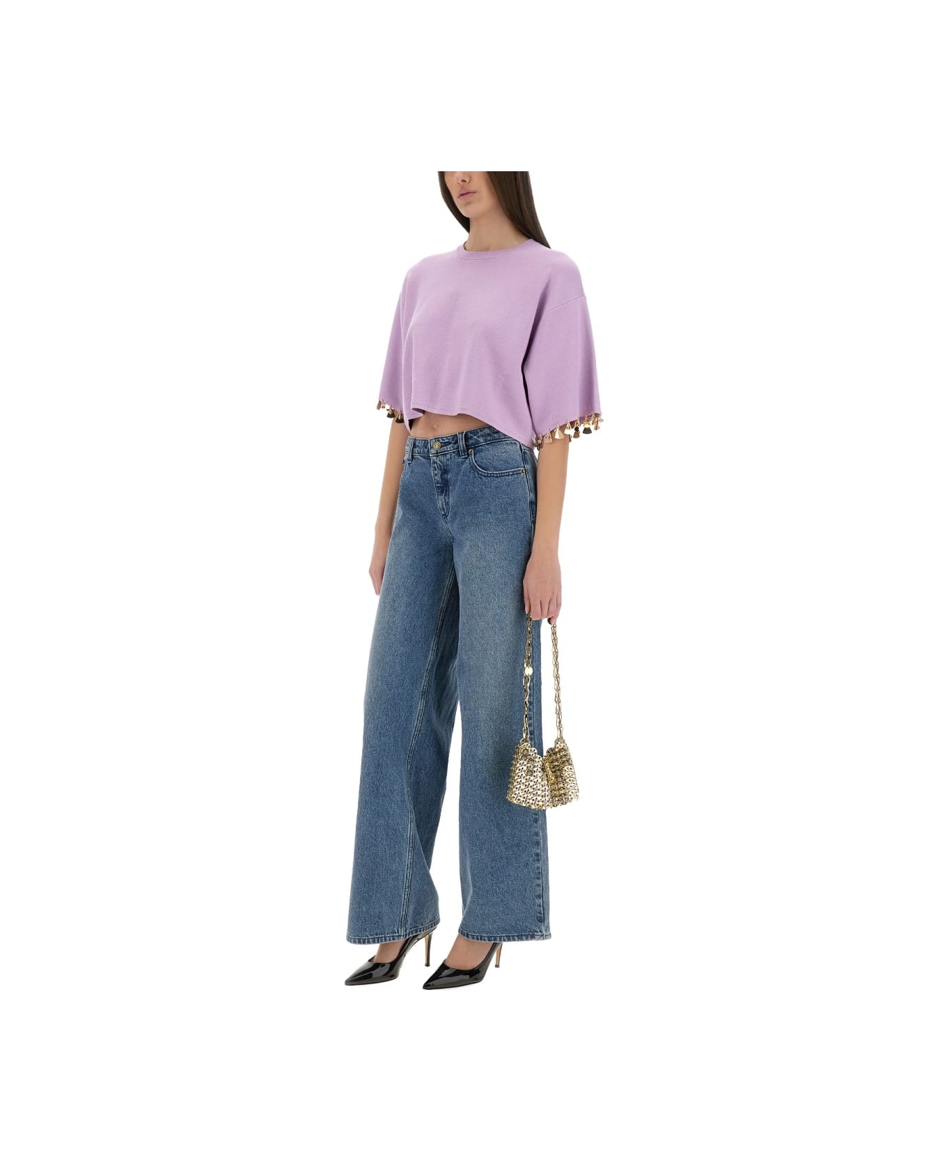 Paco Rabanne Knit Crop T-shirt - LILAC
