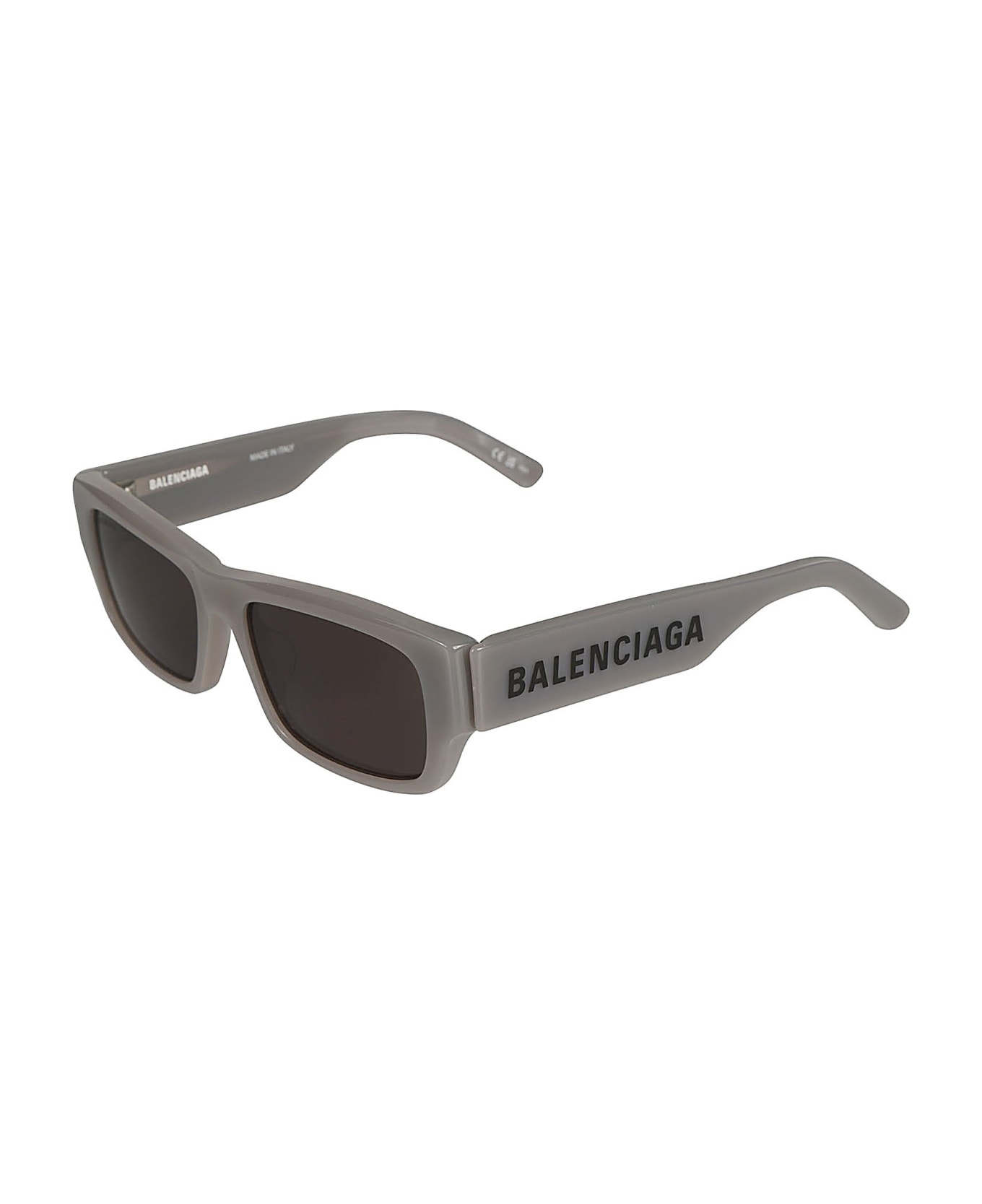Balenciaga Eyewear Logo Sided Rectangular Lens Sunglasses - 004 GREY GREY GREY