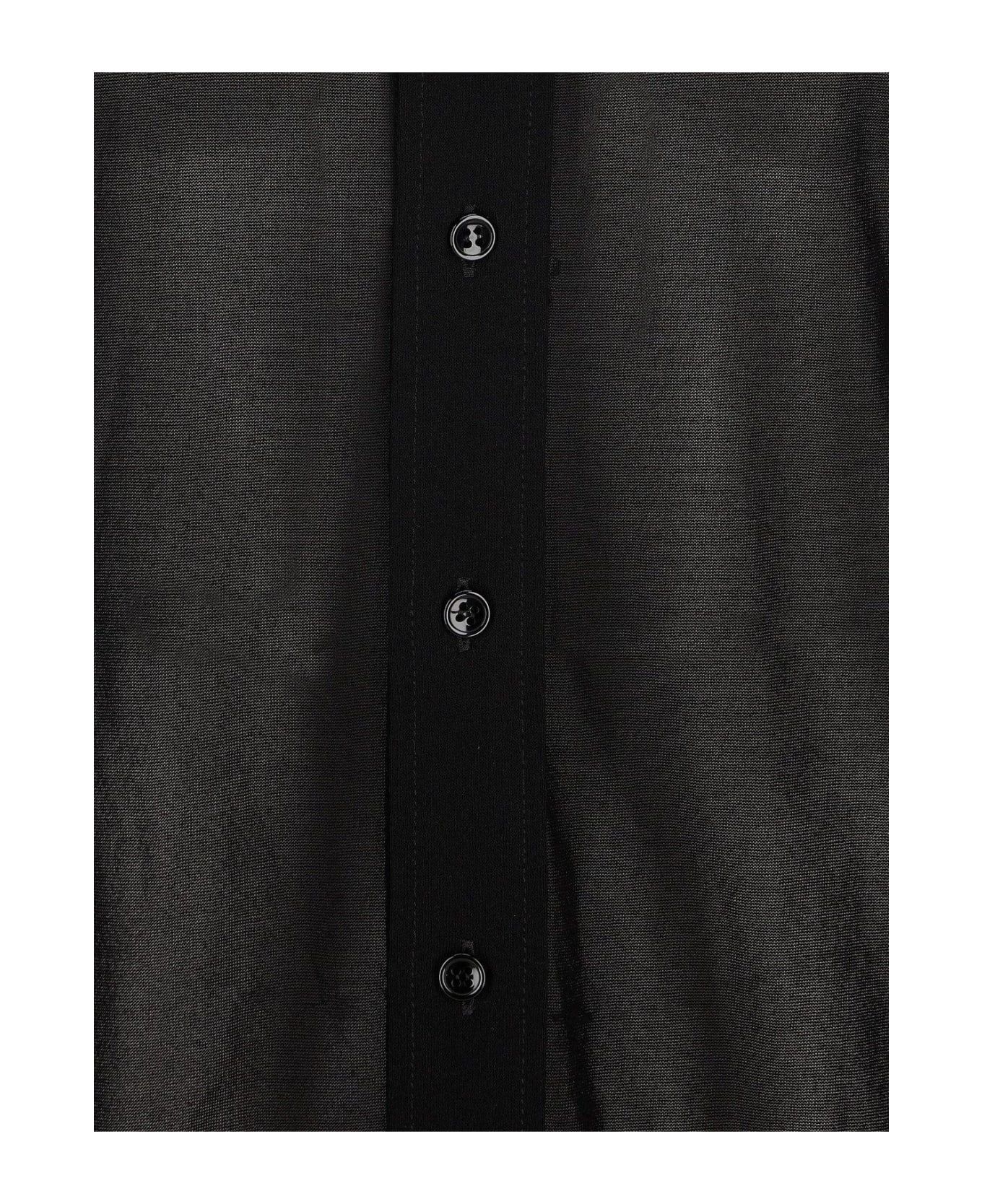 Saint Laurent Semi-sheer Buttoned Shirt - Noir