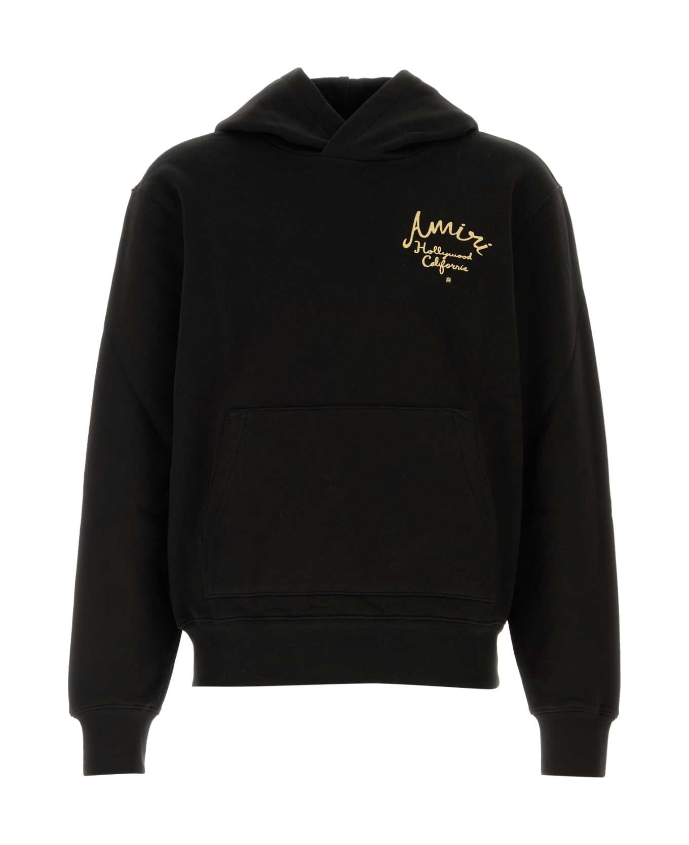 AMIRI Black Stretch Cotton Hollywood Camp Sweatshirt - BLACK フリース