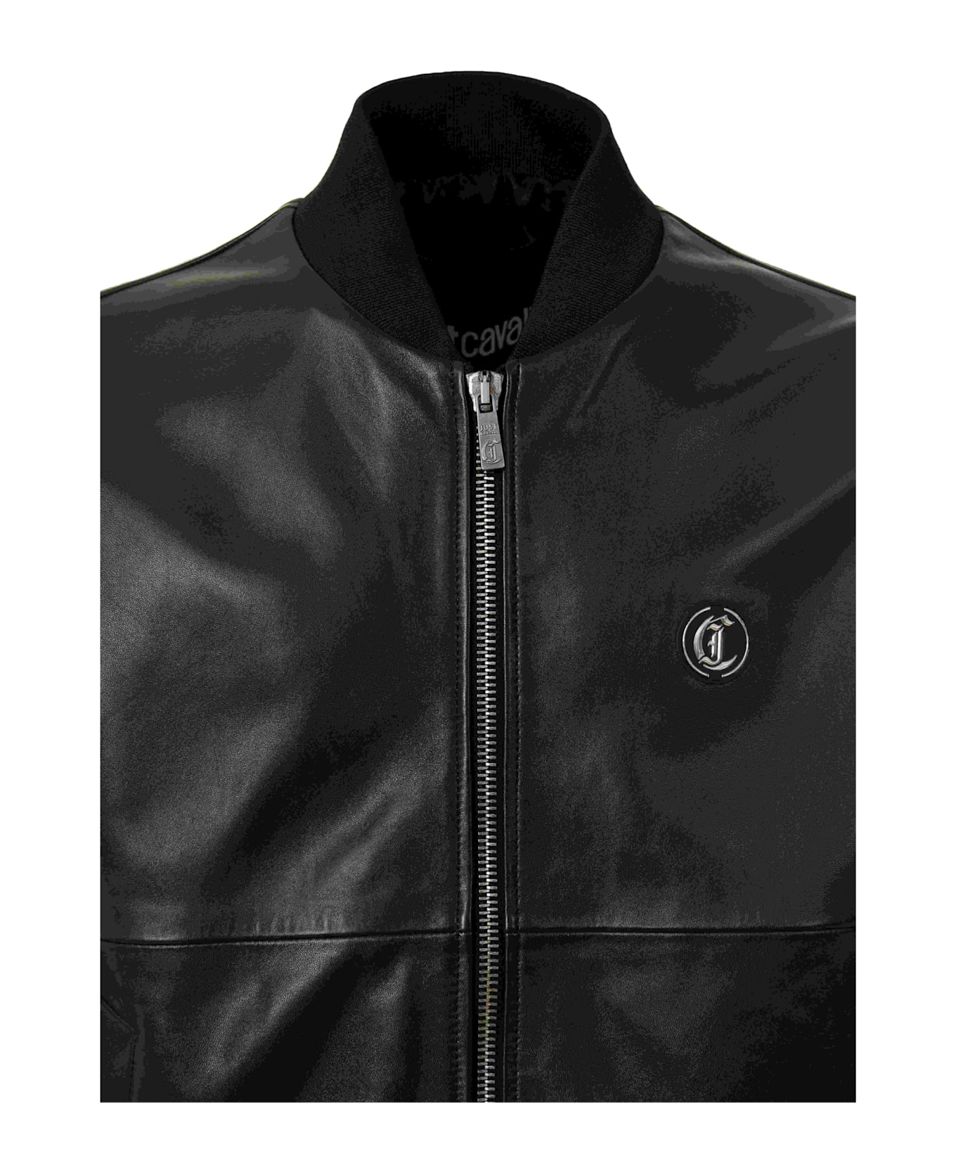 Just Cavalli Leather Jacket - Black