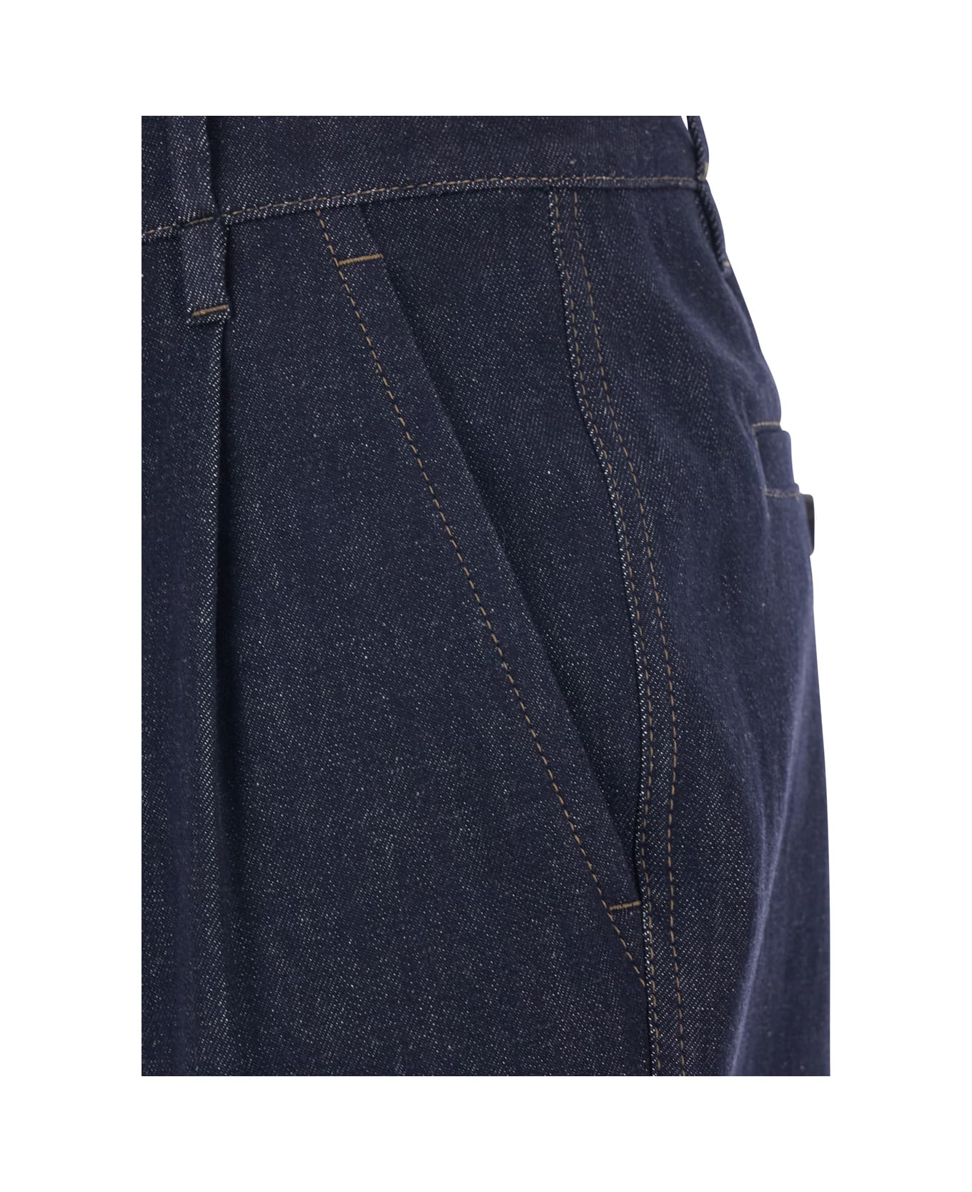 Brunello Cucinelli Pantalone Donna In Denim - Blu