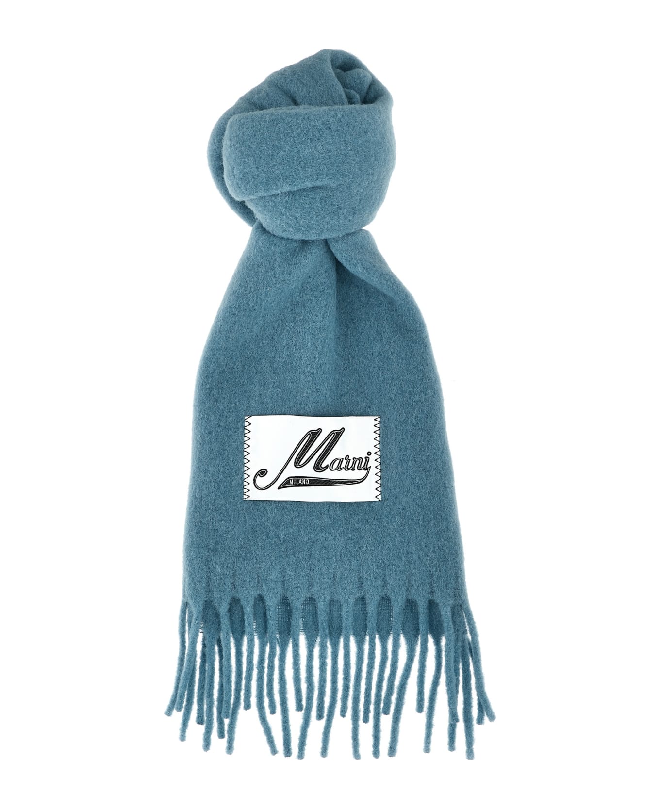 Marni Logo Patch Scarf - Lake
