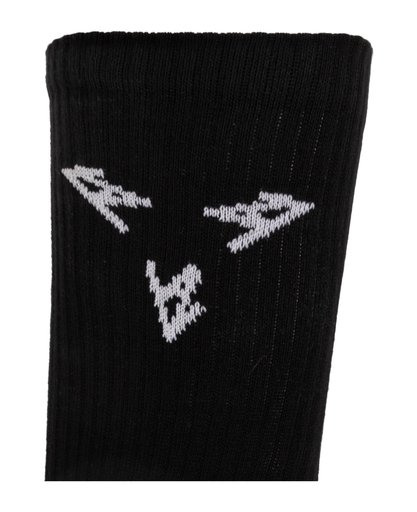 44 Label Group Cotton Socks With Logo - Black