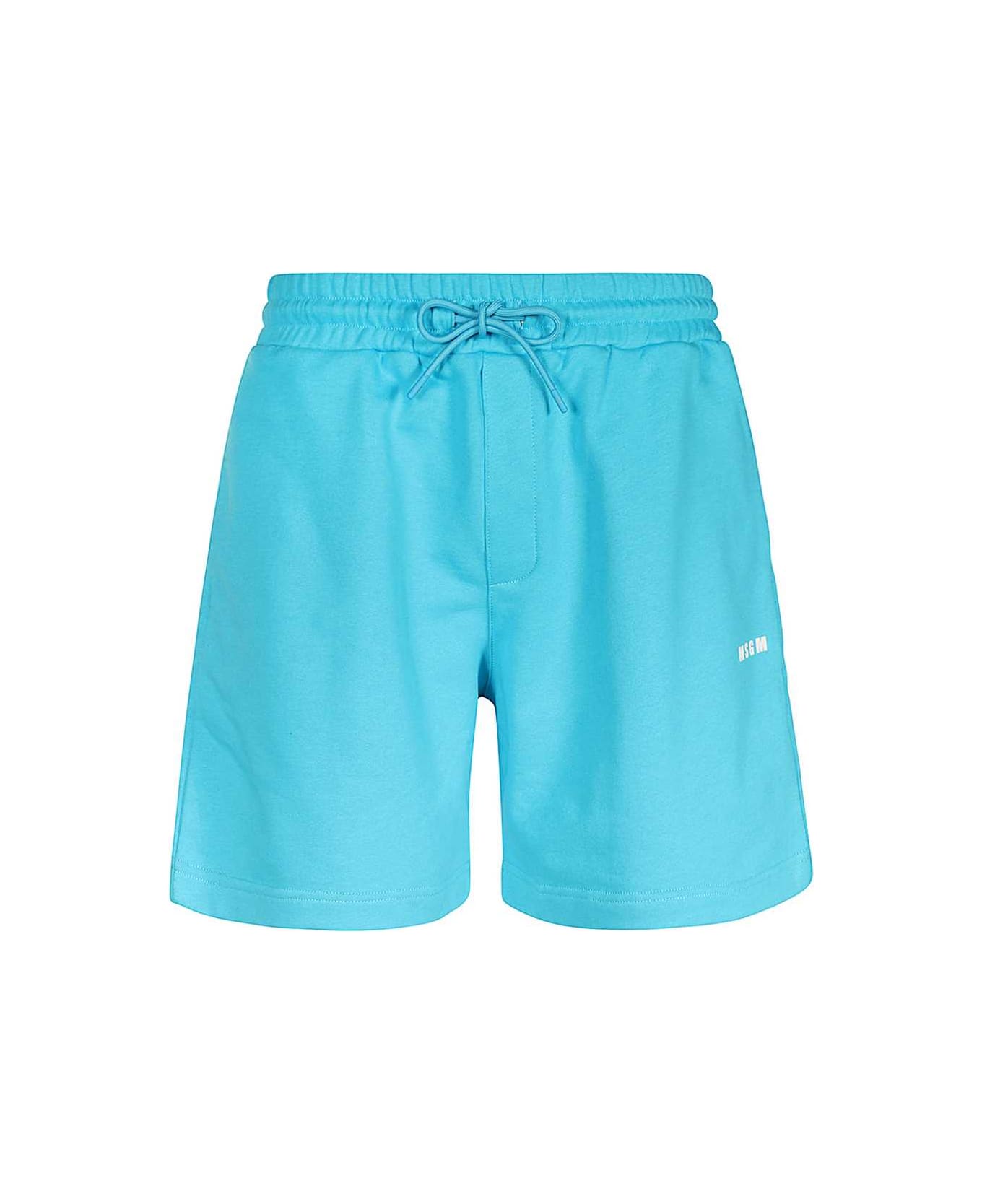 MSGM Cotton Bermuda Shorts - turquoise