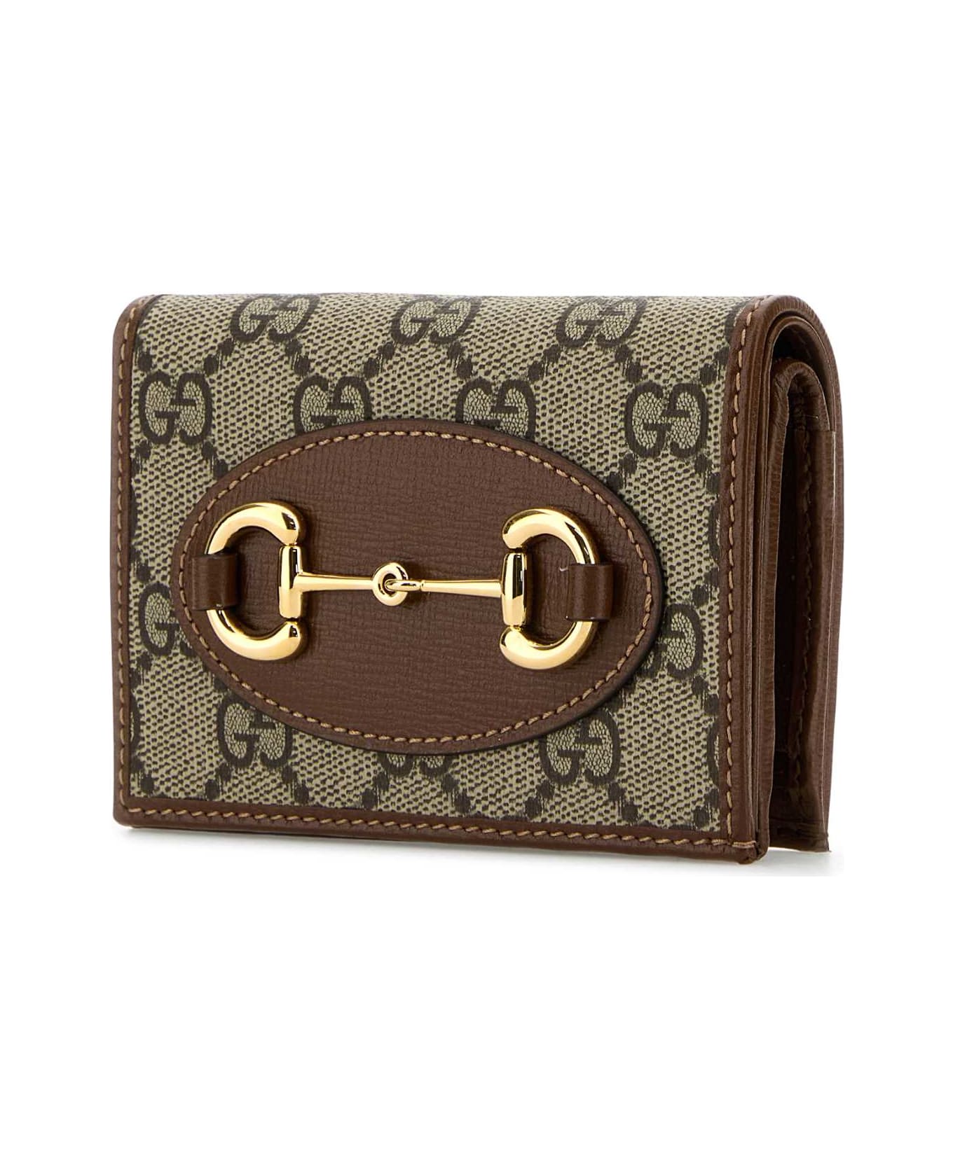 Gucci Gg Supreme Fabric And Leather Horsebit 1955 Wallet - BEBBROWNSUGAR